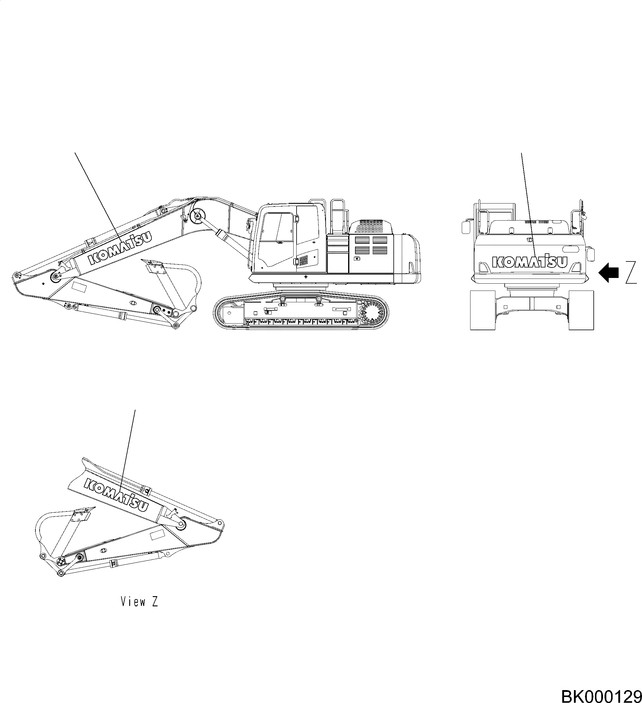 Схема запчастей Komatsu PC290LC-10 - KOMATSU ЛОГОТИП, ДОПОЛН. KOMATSU ЛОГОТИП, ДОПОЛН.