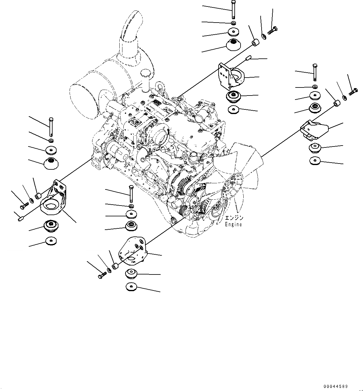 Схема запчастей Komatsu PC308USLC-3E0 - КРЕПЛЕНИЕ ДВИГАТЕЛЯ, КОРПУС (№-) КРЕПЛЕНИЕ ДВИГАТЕЛЯ
