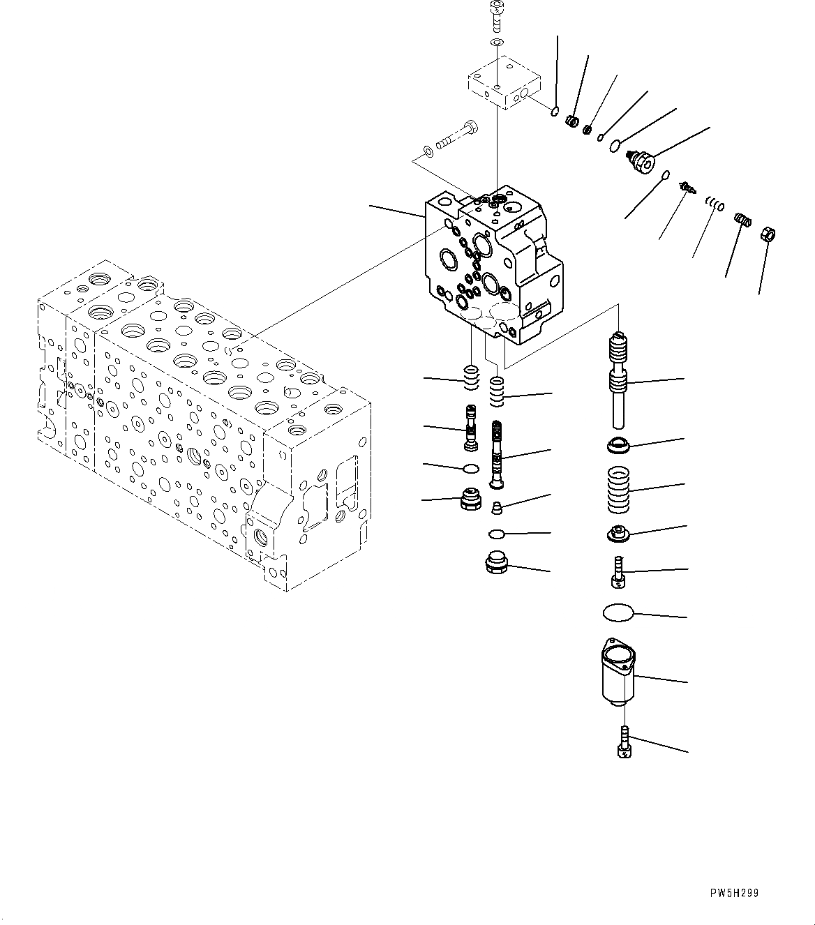 Схема запчастей Komatsu PC308USLC-3E0 - УПРАВЛЯЮЩ. КЛАПАН, ВНУТР. ЧАСТИ (/9) (№-) УПРАВЛЯЮЩ. КЛАПАН, С -СЕРВИСНЫЙ КЛАПАН