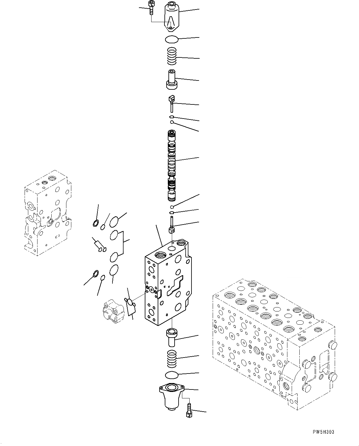 Схема запчастей Komatsu PC308USLC-3E0 - УПРАВЛЯЮЩ. КЛАПАН, ВНУТР. ЧАСТИ (7/9) (№-) УПРАВЛЯЮЩ. КЛАПАН, -АКТУАТОР