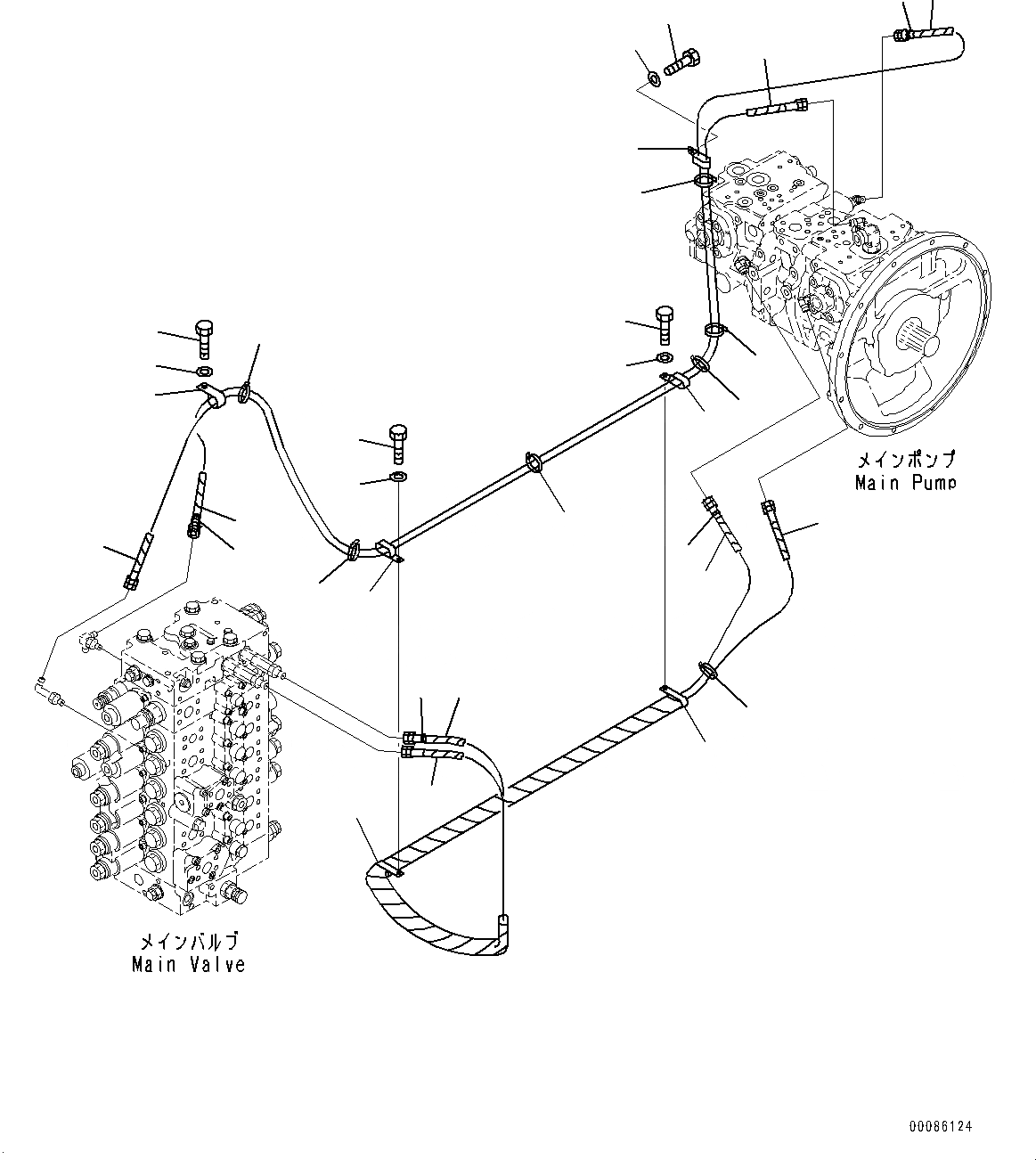 Схема запчастей Komatsu PC308USLC-3E0 - LS ТРУБЫ (№-) LS ТРУБЫ