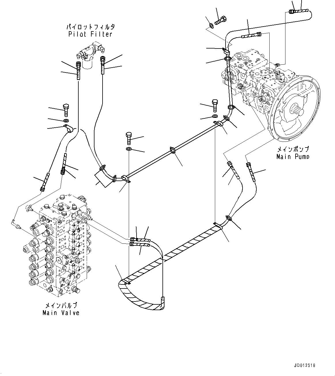 Схема запчастей Komatsu PC308USLC-3E0 - LS ТРУБЫ (№-) LS ТРУБЫ, -АКТУАТОР