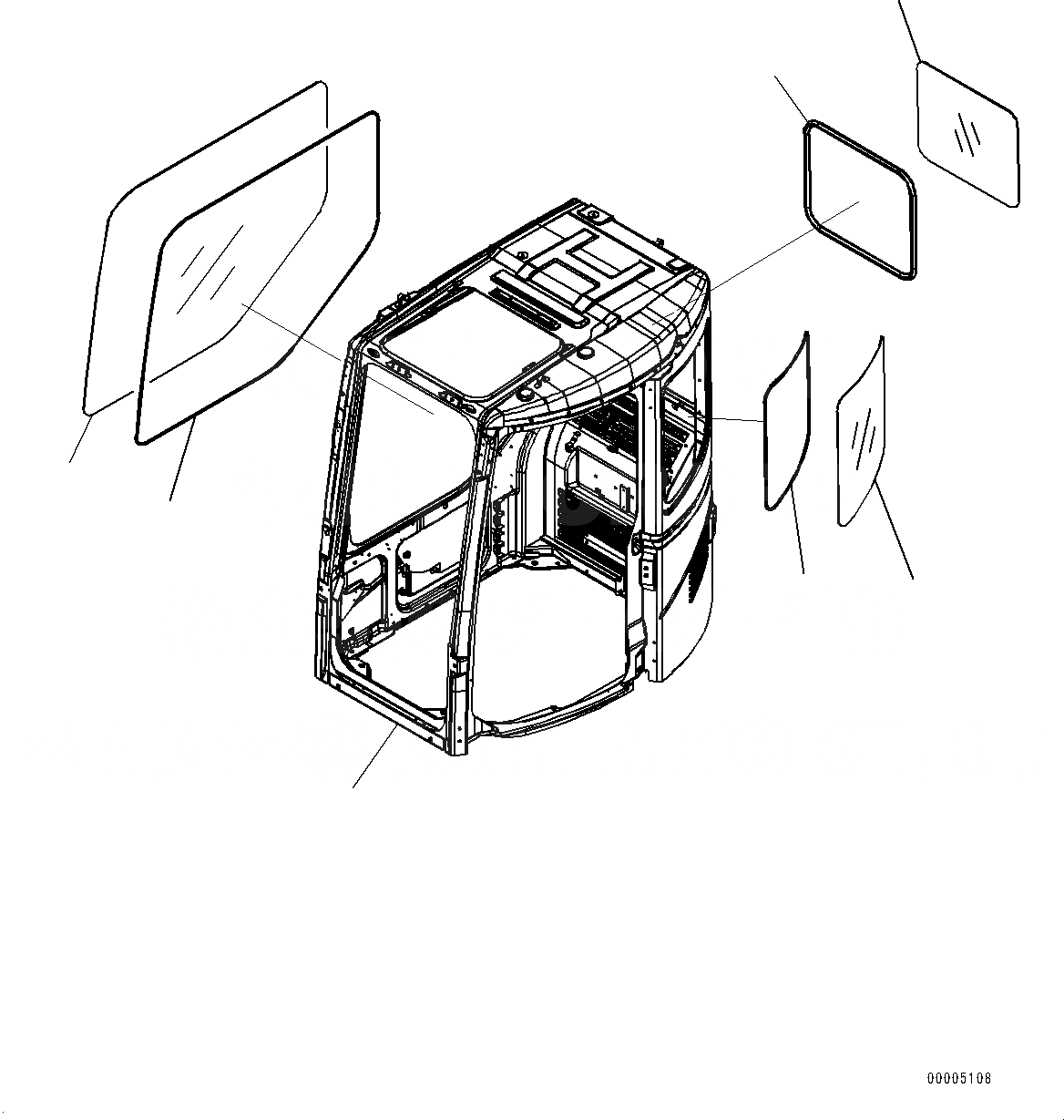 Схема запчастей Komatsu PC308USLC-3E0 - КАБИНА, КАБИНА (№-) КАБИНА, С АВТОМАТИЧ. КОНДИЦ. ВОЗДУХА, С VOLT POWER ВЫПУСКН.