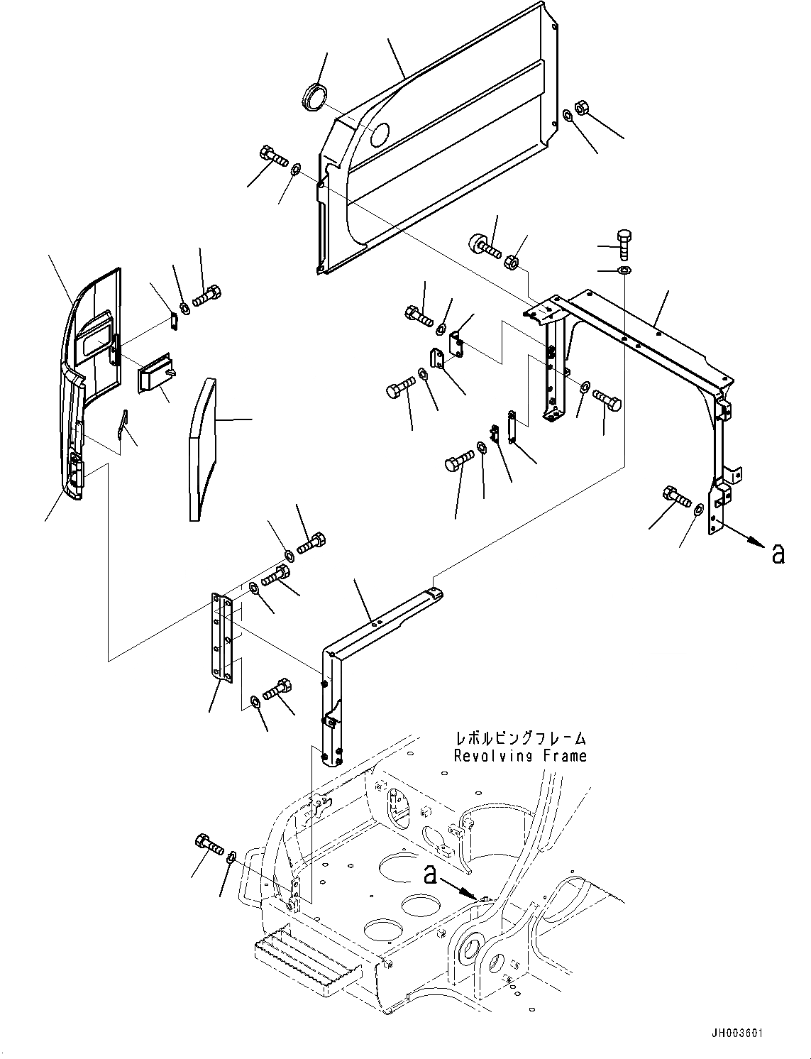 Схема запчастей Komatsu PC308USLC-3E0 - ПЕРЕДН. COVER, КРЫШКА(/) (№-) ПЕРЕДН. COVER, -АКТУАТОР