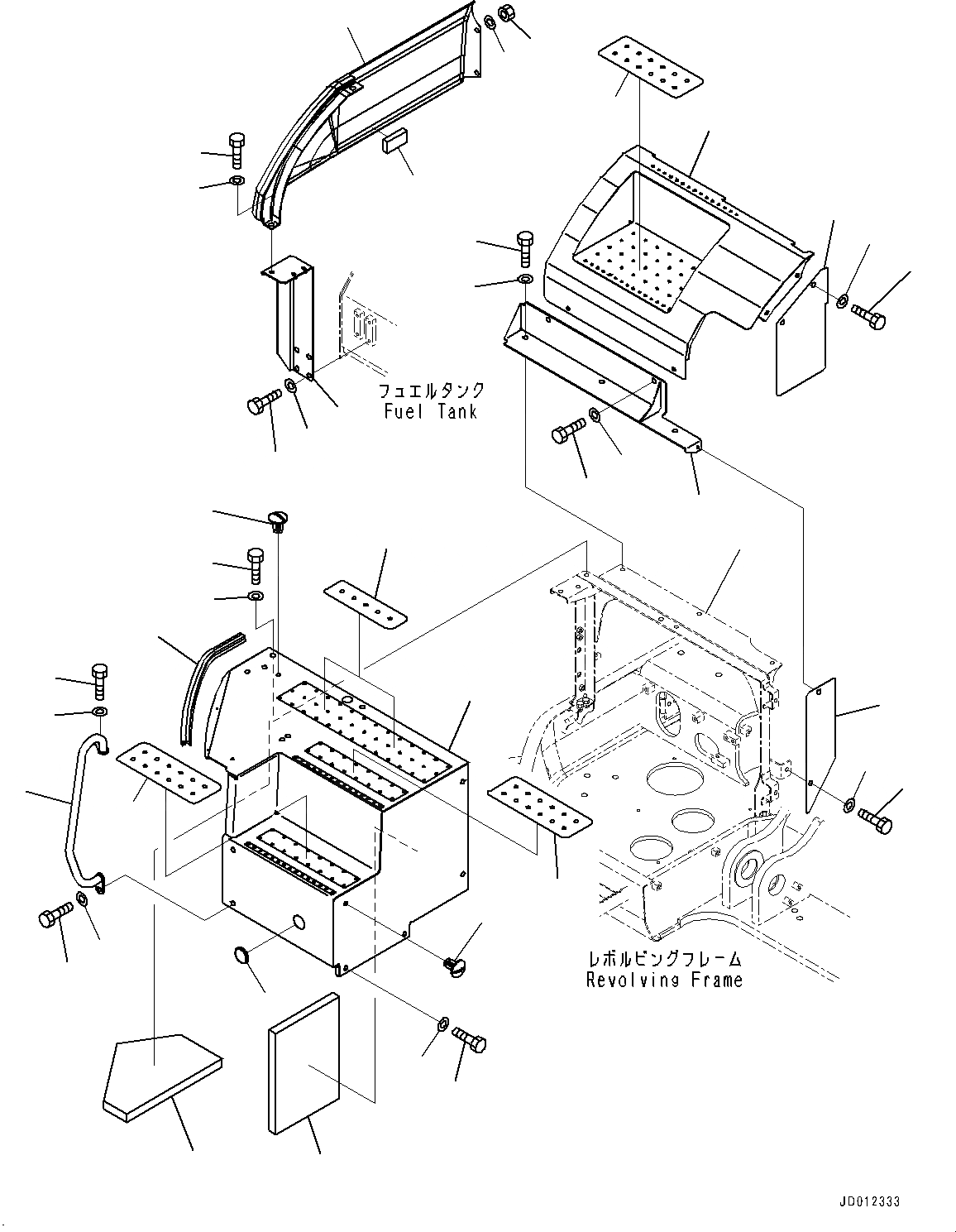 Схема запчастей Komatsu PC308USLC-3E0 - ПЕРЕДН. COVER, КРЫШКА(/) (№-) ПЕРЕДН. COVER