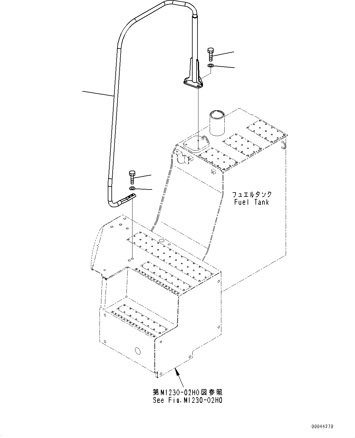 Схема запчастей Komatsu PC308USLC-3E0 - ПОРУЧНИ(№-) HANDRAIL