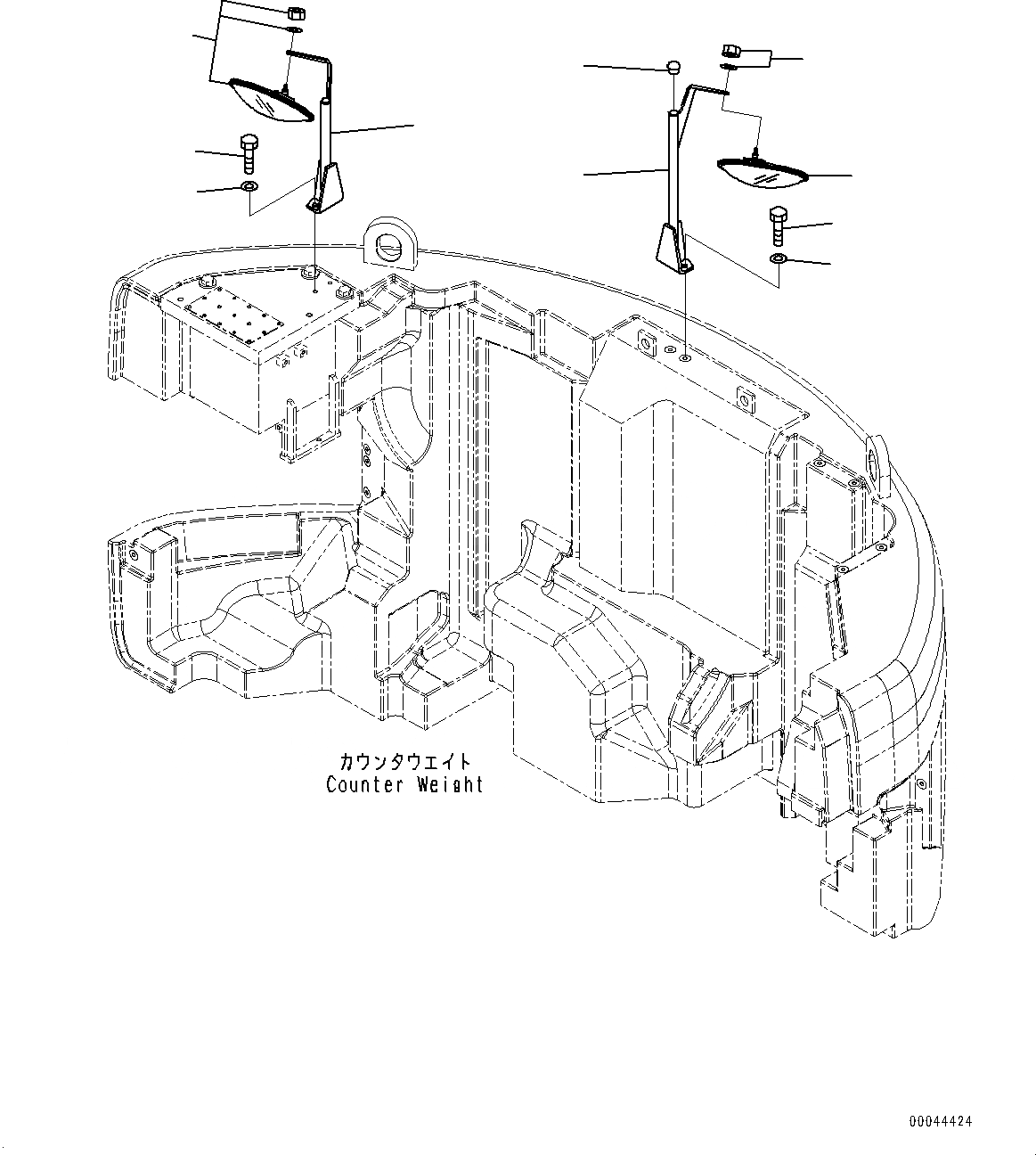 Схема запчастей Komatsu PC308USLC-3E0 - ЗАДН.VIEW ЗЕРКАЛА(№-) ЗАДН.VIEW MIRROR