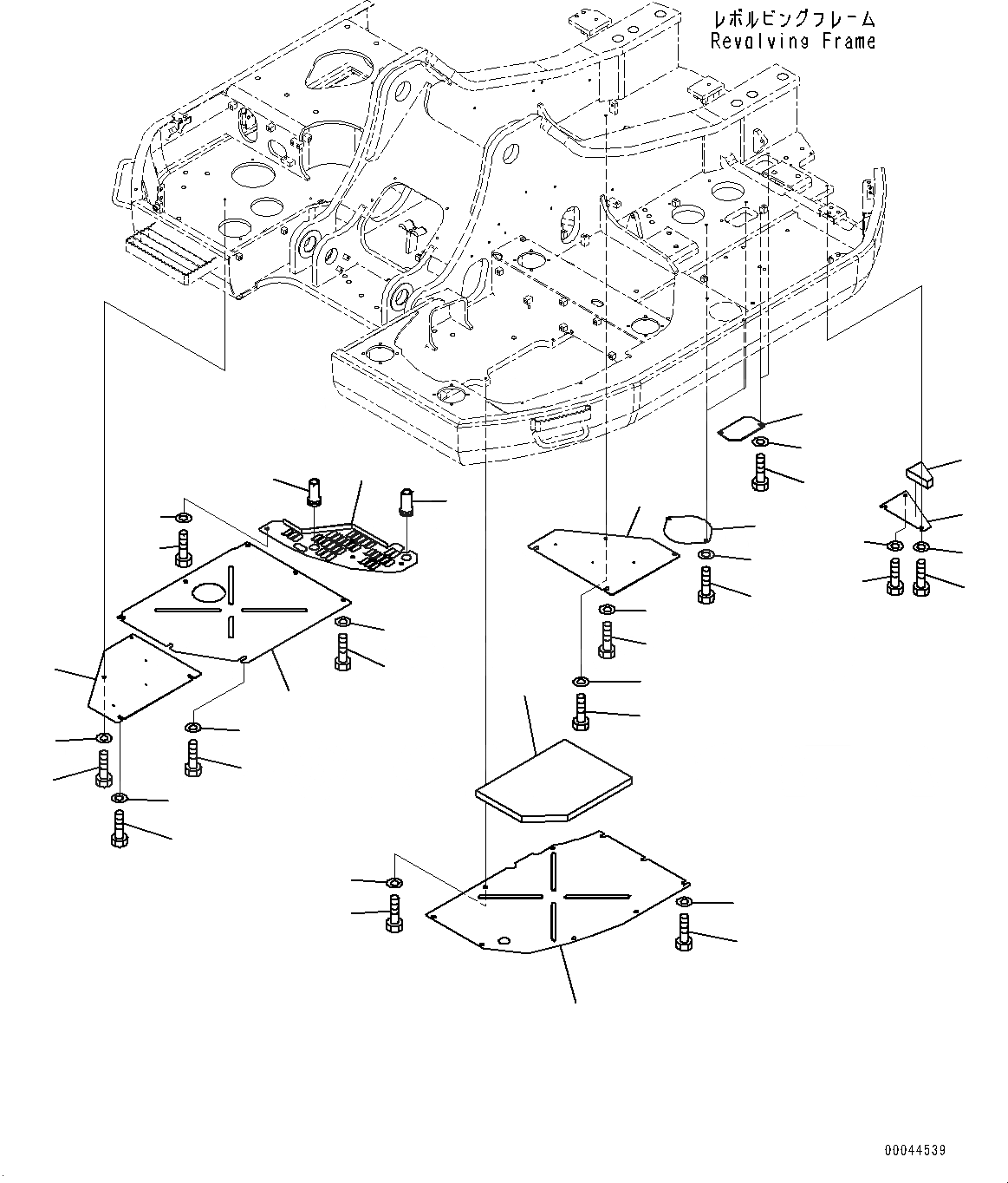 Схема запчастей Komatsu PC308USLC-3E0 - НИЖН. КРЫШКА (№-) НИЖН. КРЫШКА