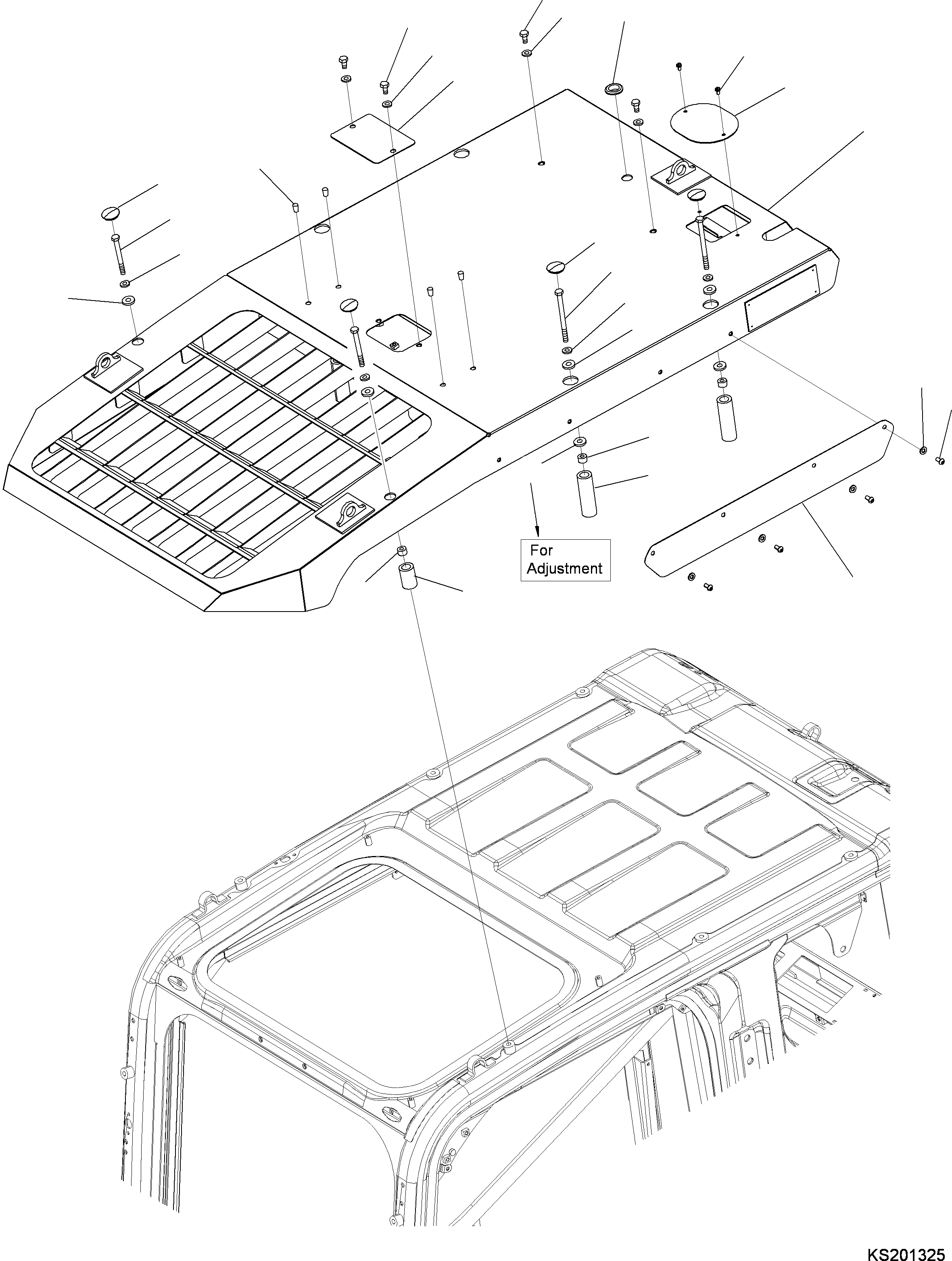 Схема запчастей Komatsu PC360LC-10 - ВЕРХНЯЯ ЗАЩИТА, LV (№79-) ВЕРХНЯЯ ЗАЩИТА, LV