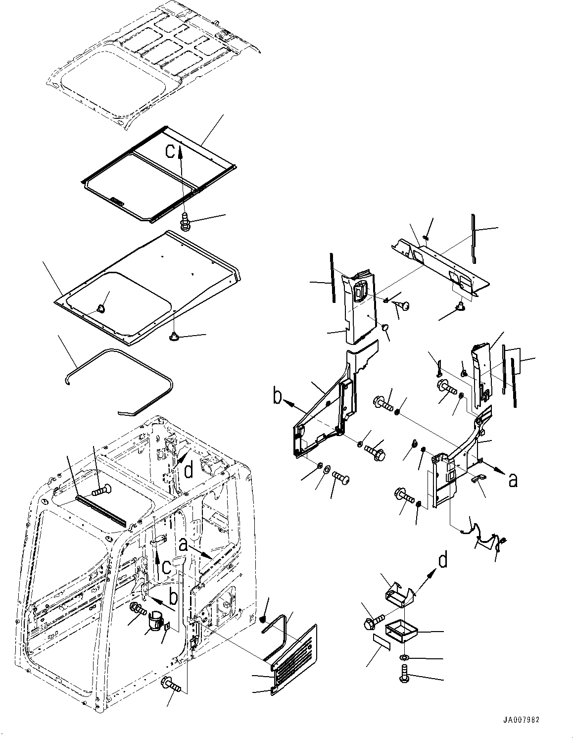 Схема запчастей Komatsu PC490-10 - КАБИНА ASSEMBLY, КРЫША COVER, ПОДВЕСН. КРОНШТЕЙН, DRINK ДЕРЖАТЕЛЬ И ВПУСК ВОЗДУХА КАБИНА ASSEMBLY