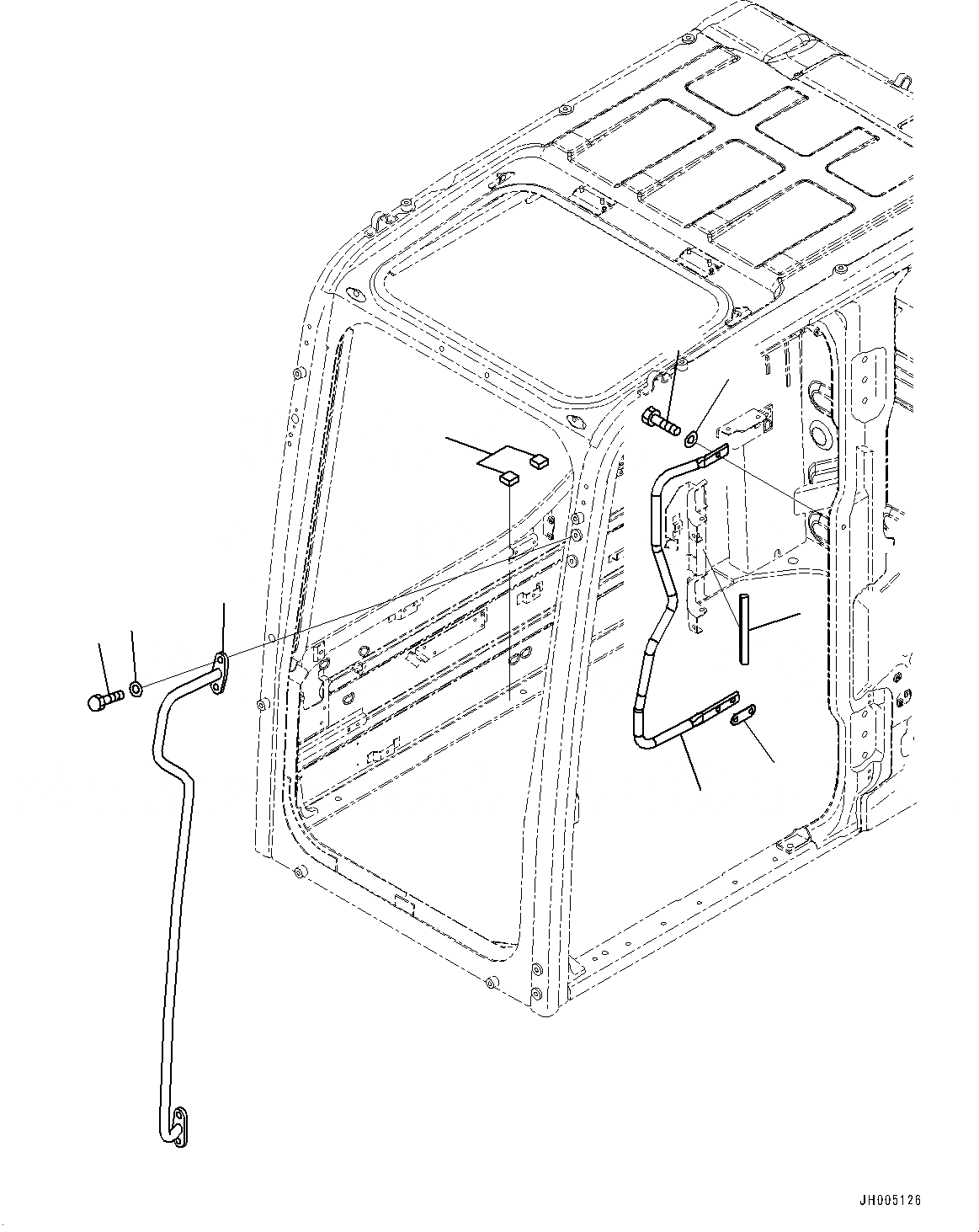 Схема запчастей Komatsu PC490-10 - КАБИНА ASSEMBLY, РУЧКА КАБИНА ASSEMBLY