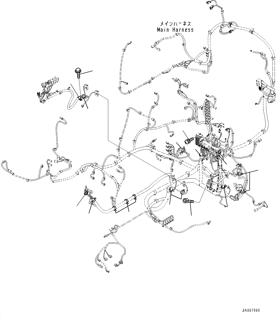 Схема запчастей Komatsu PC490-10 - КАБИНА IN ЧАСТИ, ОСНОВН. ПРОВОДКА КРЕПЛЕНИЕ КАБИНА IN ЧАСТИ