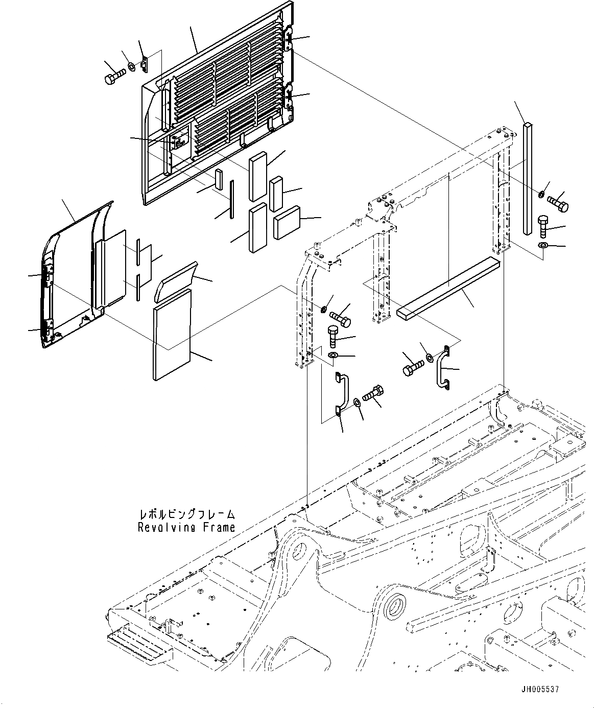 Схема запчастей Komatsu PC490-10 - ПРАВ. COVER, С ЗАПРАВОЧН. НАСОС, КРЫШКАAND ЩИТКИ ПРАВ. COVER, С ЗАПРАВОЧН. НАСОС