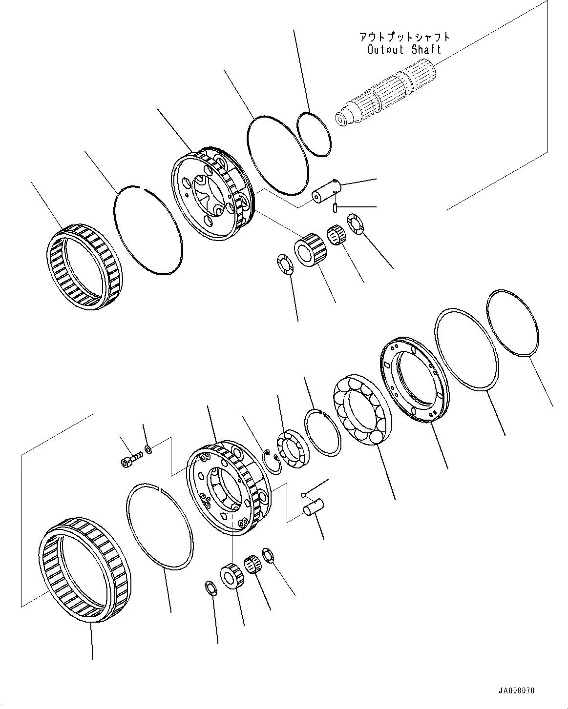 Схема запчастей Komatsu D155AX-7 - СИЛОВАЯ ПЕРЕДАЧА, 1 И 2 НЕСУЩИЙ ЭЛЕМЕНТ (№9-) СИЛОВАЯ ПЕРЕДАЧА