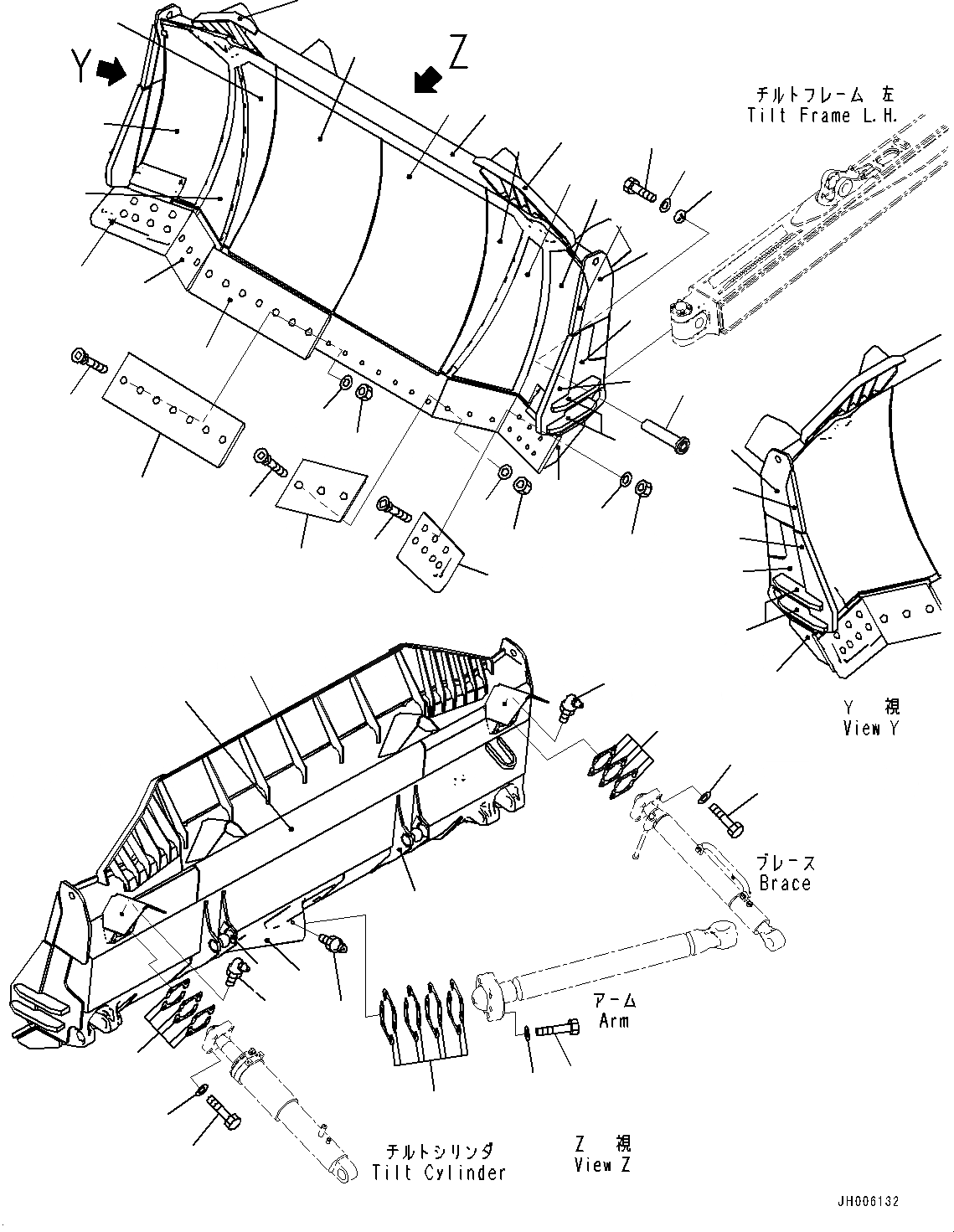 Схема запчастей Komatsu D155AX-7 - DOZER ОТВАЛ (№9-) DOZER ОТВАЛ, УСИЛ. SIGMADOZER, С SUPERHARD BIT И КРОМКА