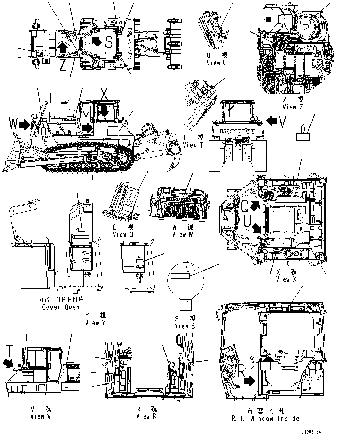 Схема запчастей Komatsu D155AX-7 - MARKS И ТАБЛИЧКИS, (№9-) MARKS И ТАБЛИЧКИS, АНГЛ., США И PUERTO RICO