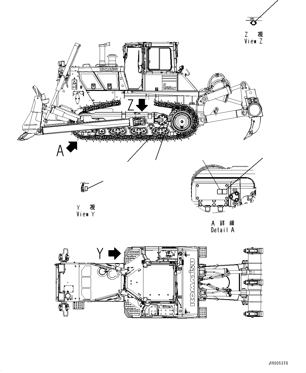 Схема запчастей Komatsu D155AX-7 - BALANCING MARK (№9-) BALANCING MARK