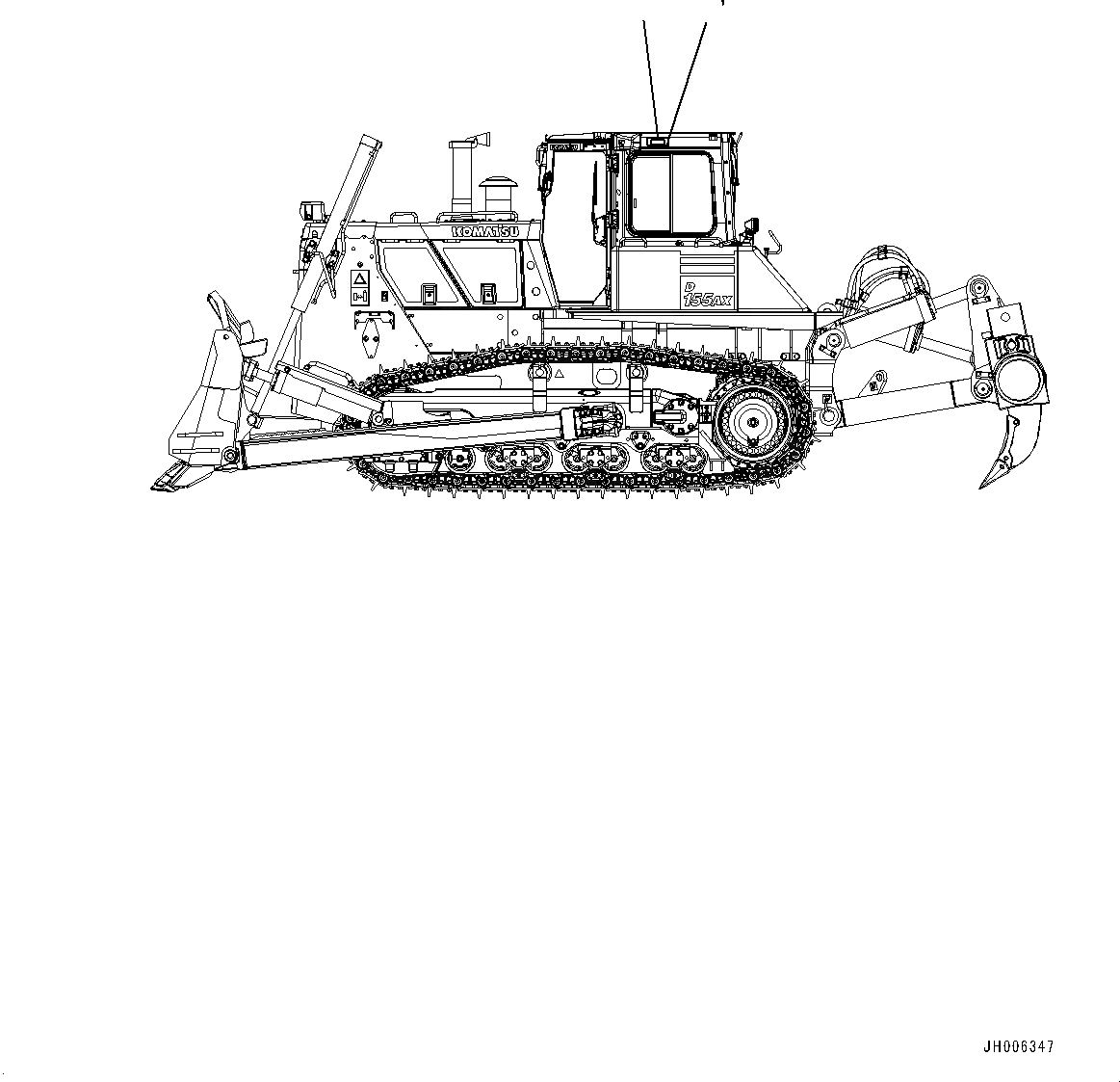 Схема запчастей Komatsu D155AX-7 - ROPS/FOPS ПЛАСТИНА (№9-) ROPS/FOPS ПЛАСТИНА, ИТАЛИЯ-АНГЛ.