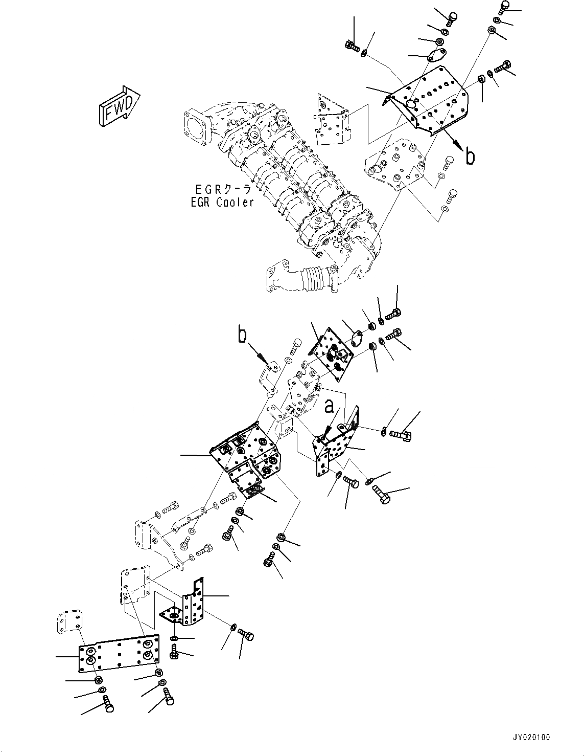 Схема запчастей Komatsu SAA6D140E-6B - ТЕРМОЗАЩИТА, EGR КРЫШКА(№7777-) ТЕРМОЗАЩИТА, ДЛЯ LANDFILL СПЕЦ-ЯIFICATION