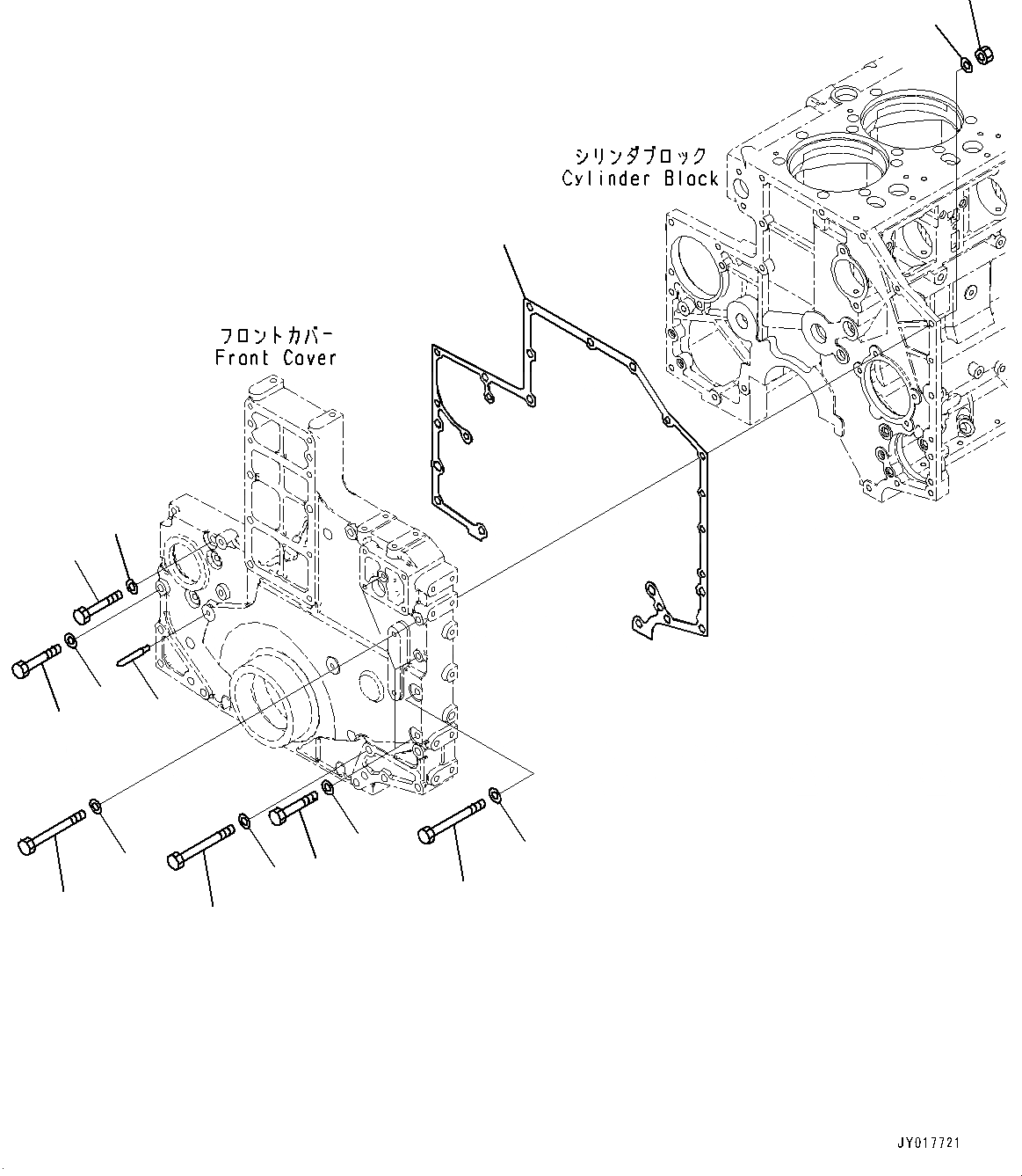 Схема запчастей Komatsu SAA6D140E-6B - ЭЛЕМЕНТЫ ПЕРЕДН. КРЫШКИ (№7-) ЭЛЕМЕНТЫ ПЕРЕДН. КРЫШКИ