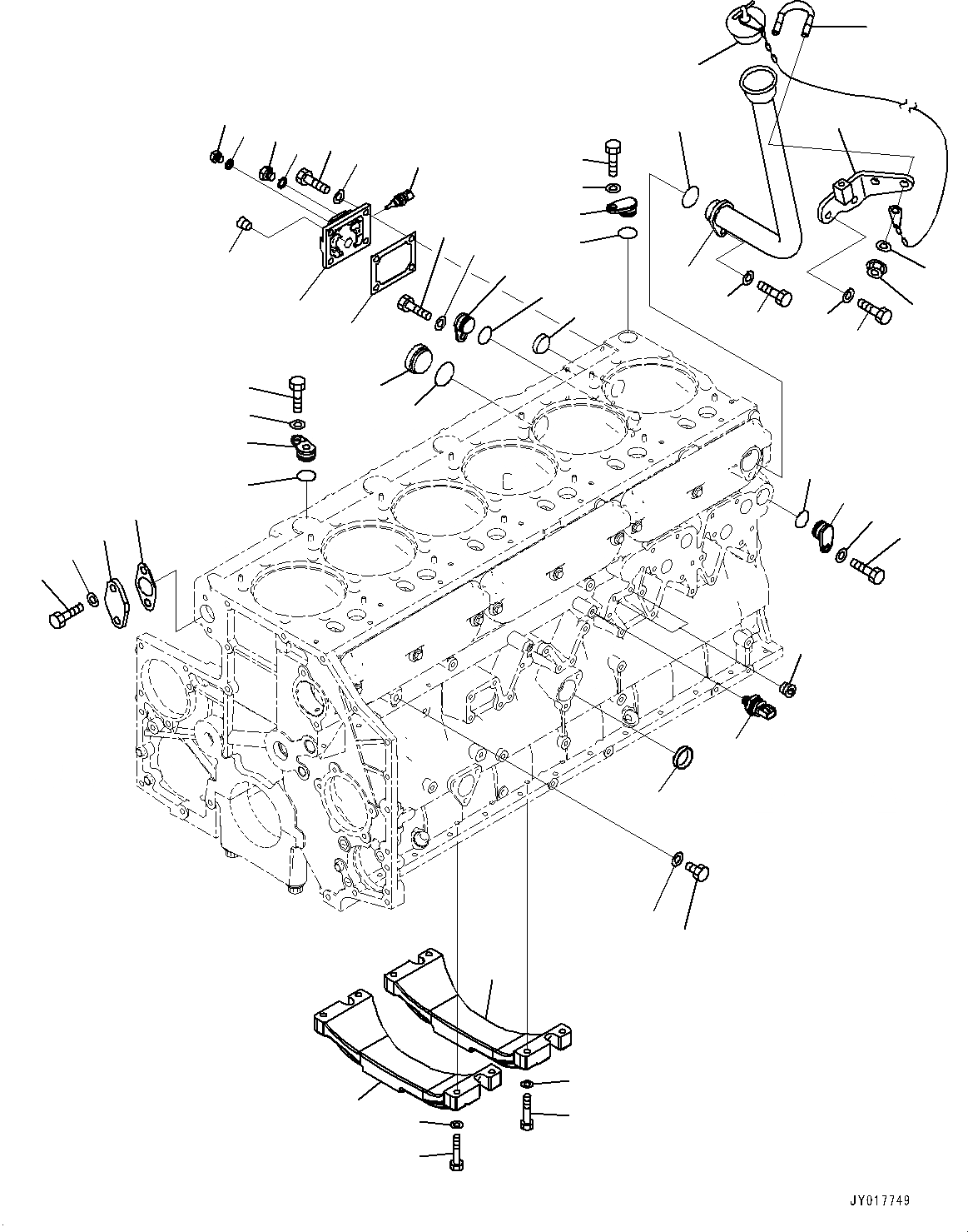 Схема запчастей Komatsu SAA6D140E-6B - ЭЛЕМЕНТЫ БЛОКА ЦИЛИНДРОВ (№7-) ЭЛЕМЕНТЫ БЛОКА ЦИЛИНДРОВ