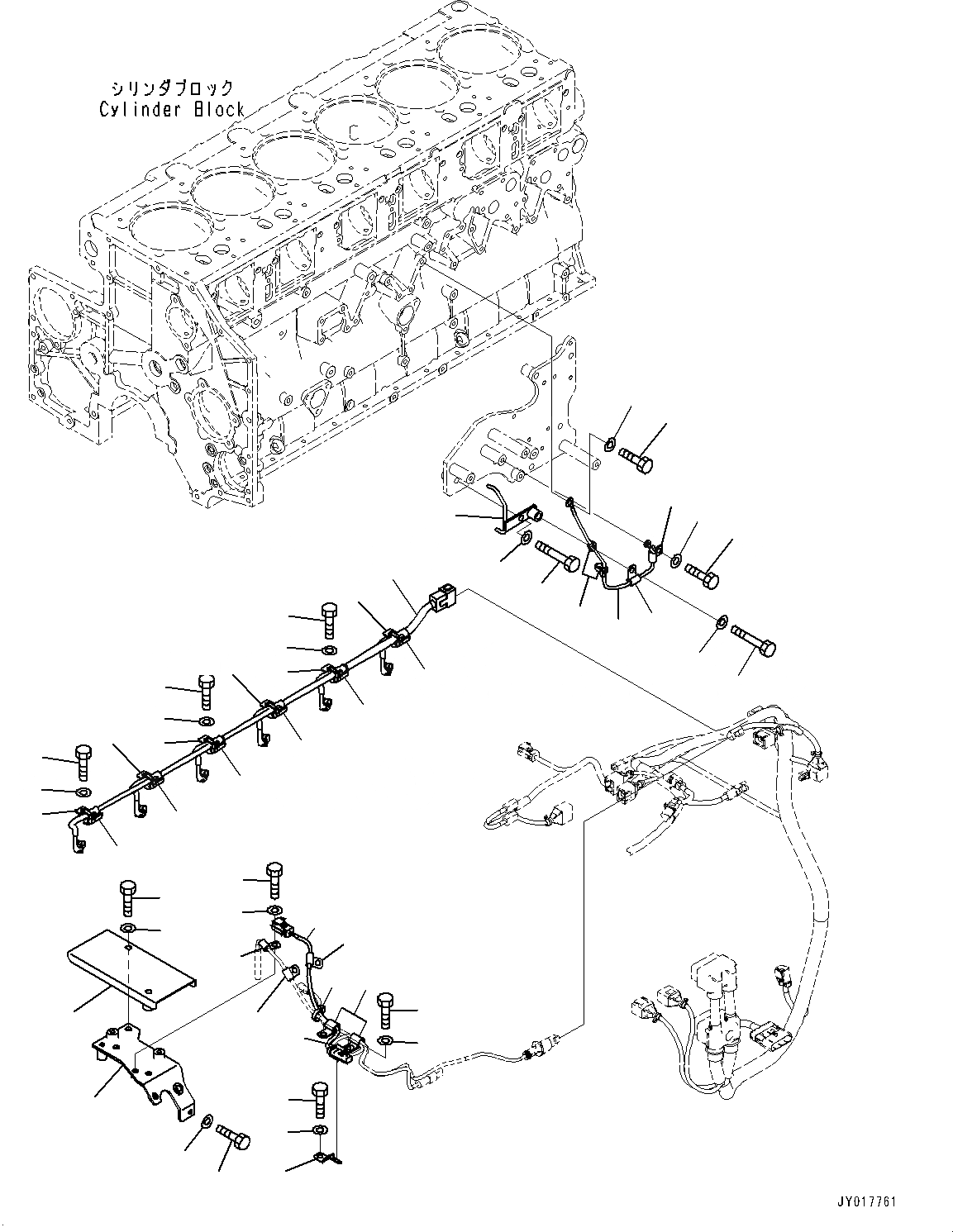 Схема запчастей Komatsu SAA6D140E-6B - ПРОВОДКА, (/) (№7-) ПРОВОДКА