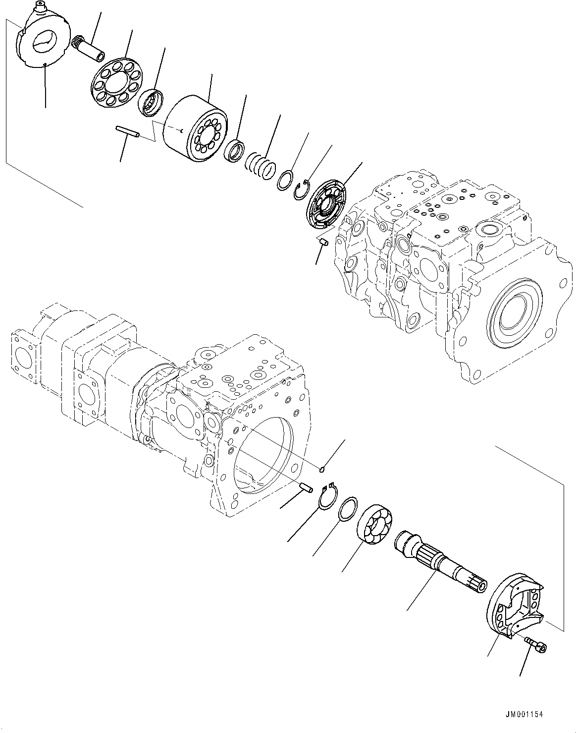 Схема запчастей Komatsu WA1200-6 - ГИДРАВЛ МАСЛ. ОСНОВН. НАСОС, НАСОС РУЛЕВ. УПРАВЛ-Я (7/) (№-) ГИДРАВЛ МАСЛ. ОСНОВН. НАСОС