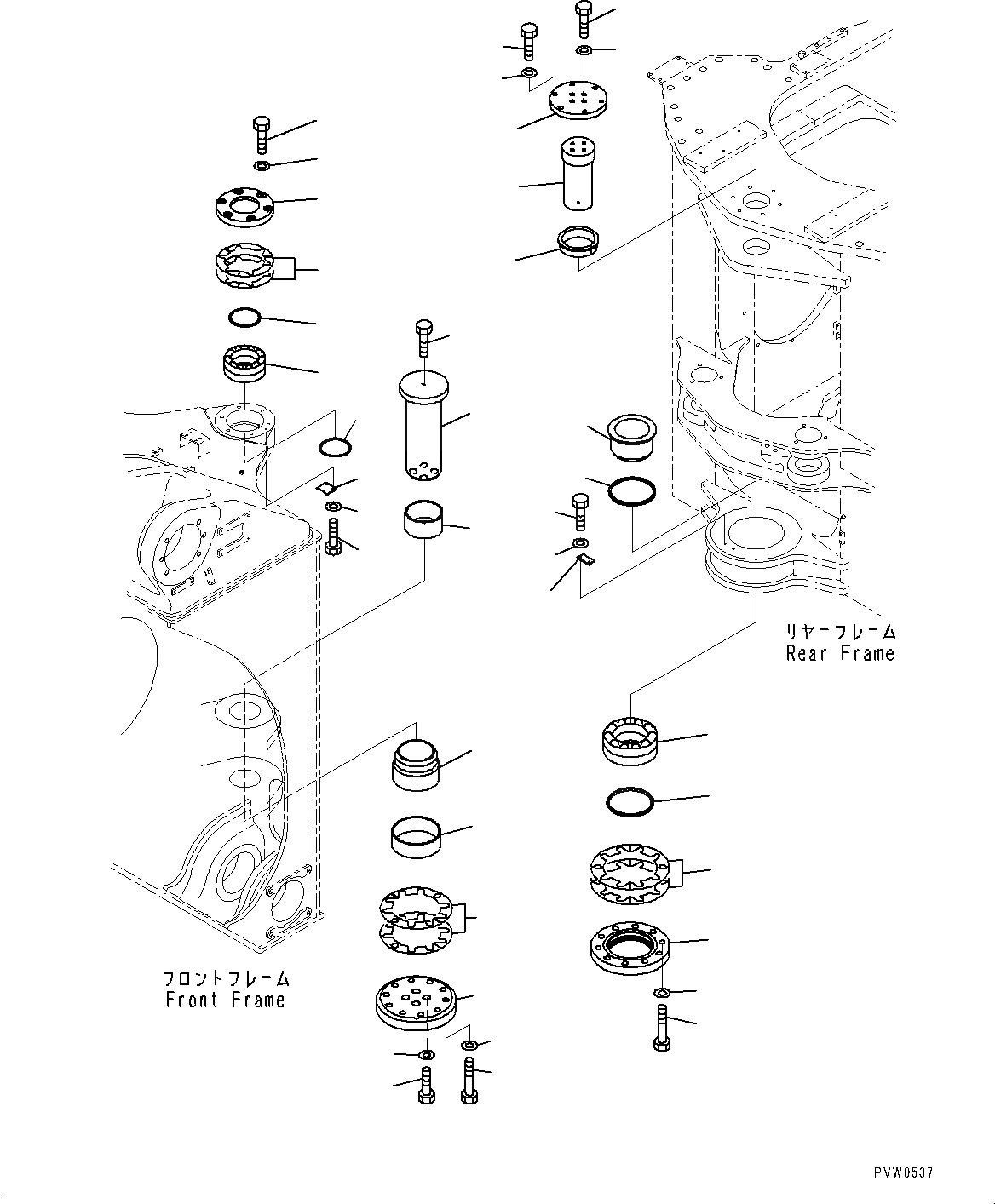 Схема запчастей Komatsu WA1200-6 - ПАЛЕЦ(№-) HINGE ПАЛЕЦ