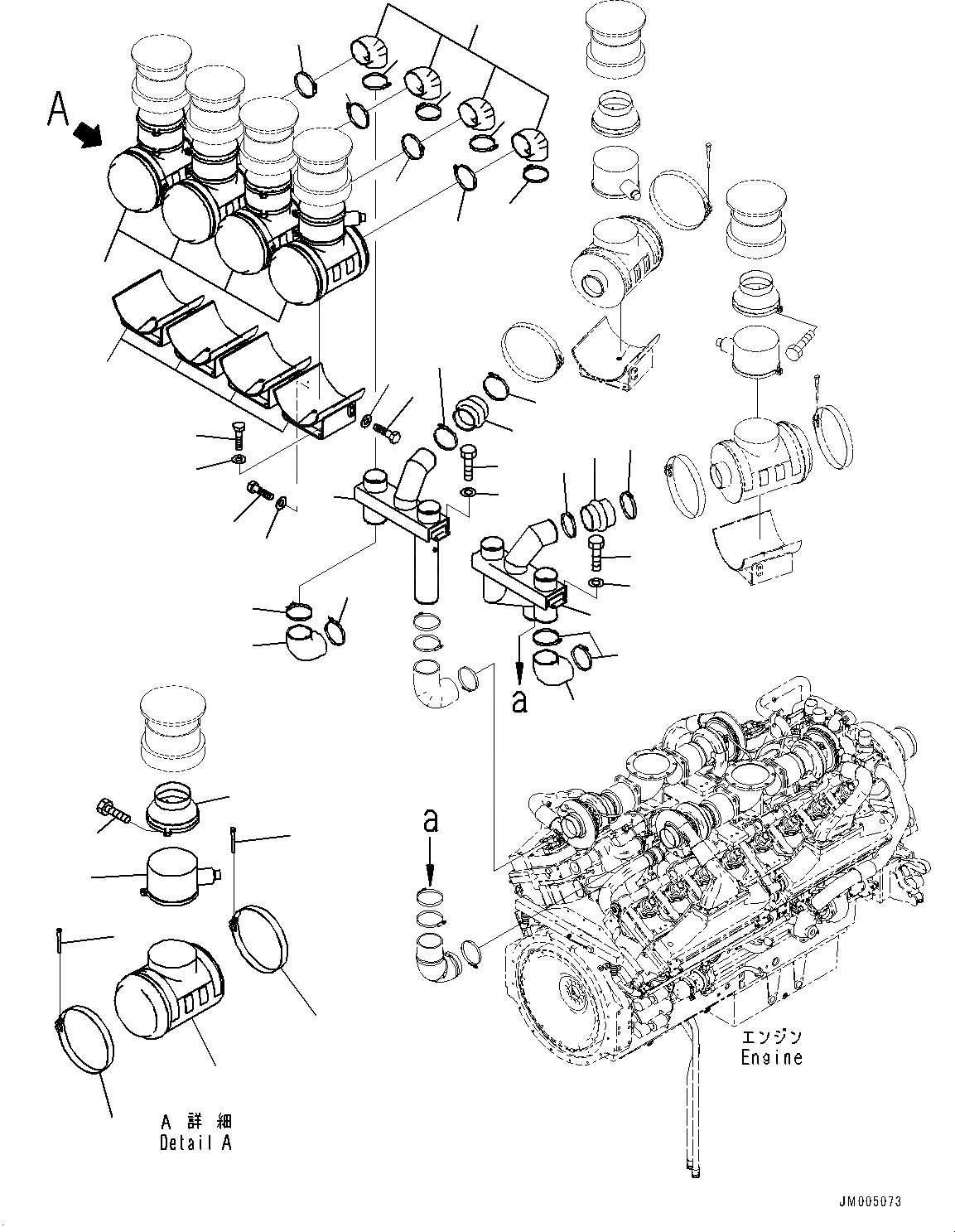 Схема запчастей Komatsu WA1200-6 - BULKHEAD, ВОЗДУХООЧИСТИТЕЛЬ ASSEMBLY (№-) BULKHEAD