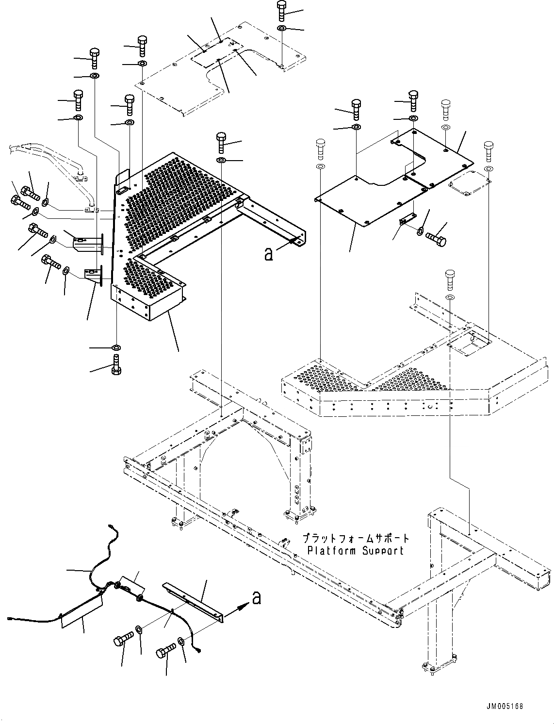 Схема запчастей Komatsu WA1200-6 - ПЛАТФОРМА ГРУППА, ПЛАТФОРМА (/) (№-) ПЛАТФОРМА ГРУППА