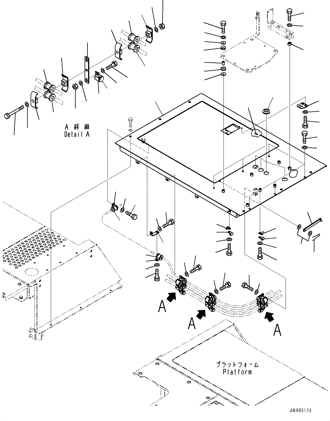 Схема запчастей Komatsu WA1200-6 - ПЛАТФОРМА ГРУППА, ПЛАТФОРМА (/) (№-) ПЛАТФОРМА ГРУППА