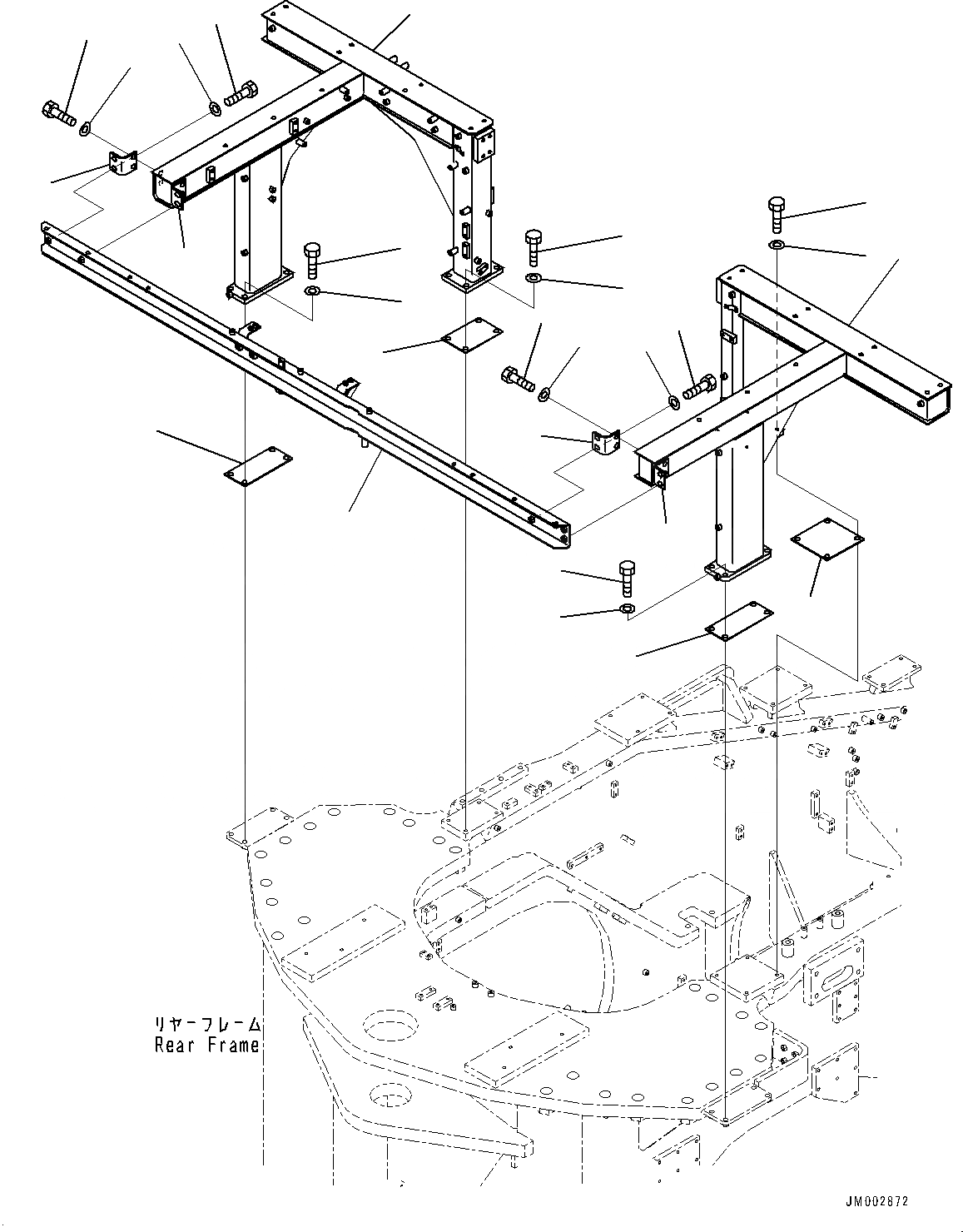 Схема запчастей Komatsu WA1200-6 - ПЛАТФОРМА ГРУППА, СУППОРТ (№-) ПЛАТФОРМА ГРУППА