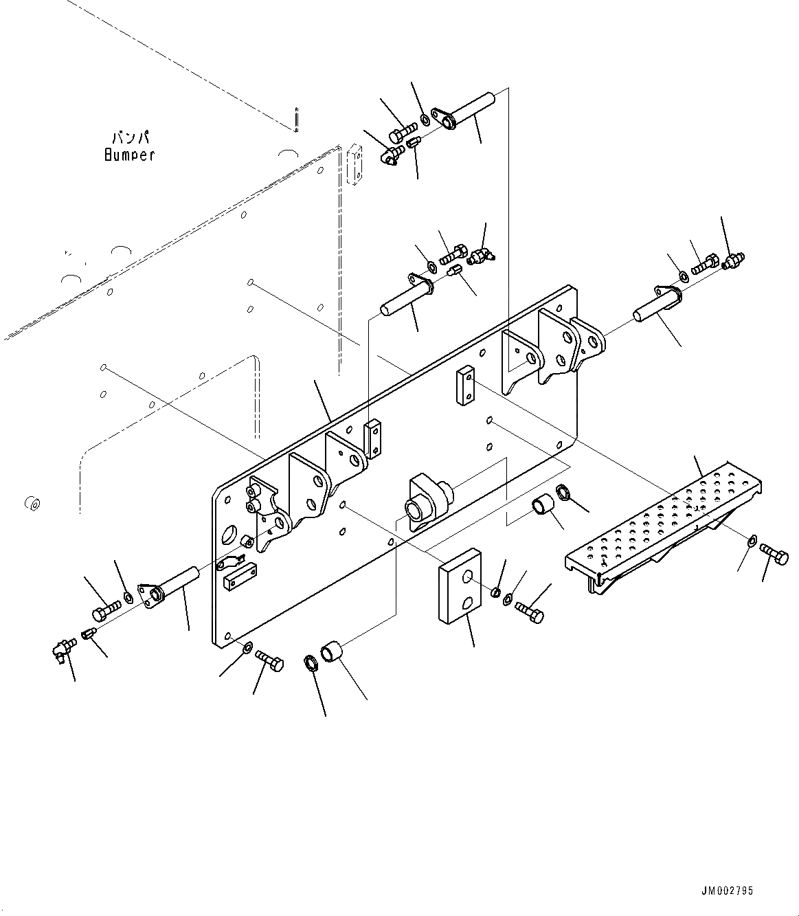 Схема запчастей Komatsu WA1200-6 - ЛЕСТНИЦА И HANDRAIL, POWER ЛЕСТНИЦА КРЕПЛЕНИЕ (№-) ЛЕСТНИЦА И HANDRAIL