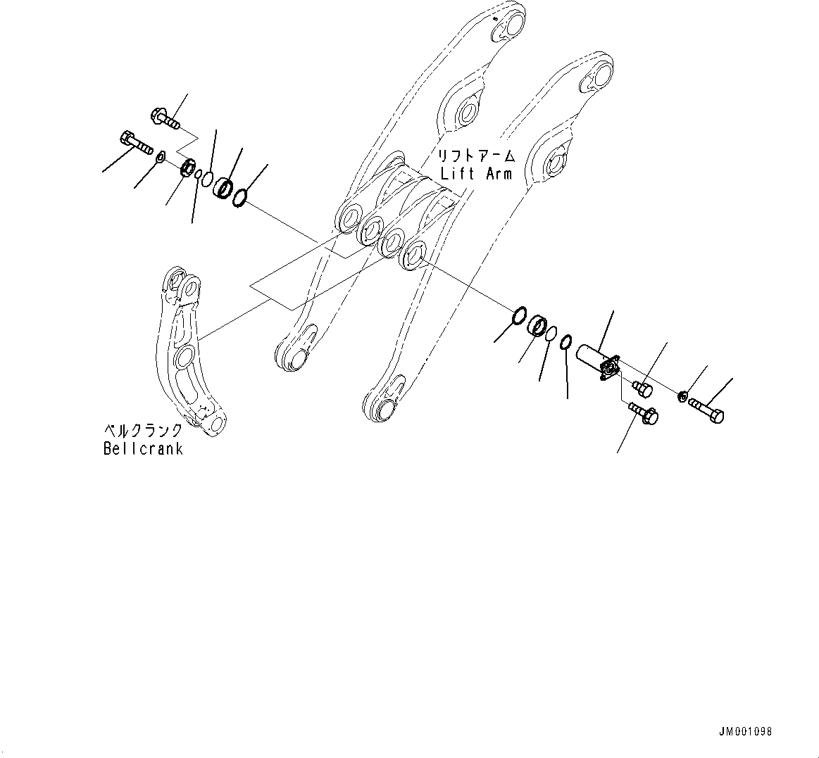 Схема запчастей Komatsu WA1200-6 - СТРЕЛА И BELL CRANK, РУКОЯТЬ - BELL CRANK КРЕПЛЕНИЕ (№-) СТРЕЛА И BELL CRANK, РУКОЯТЬ