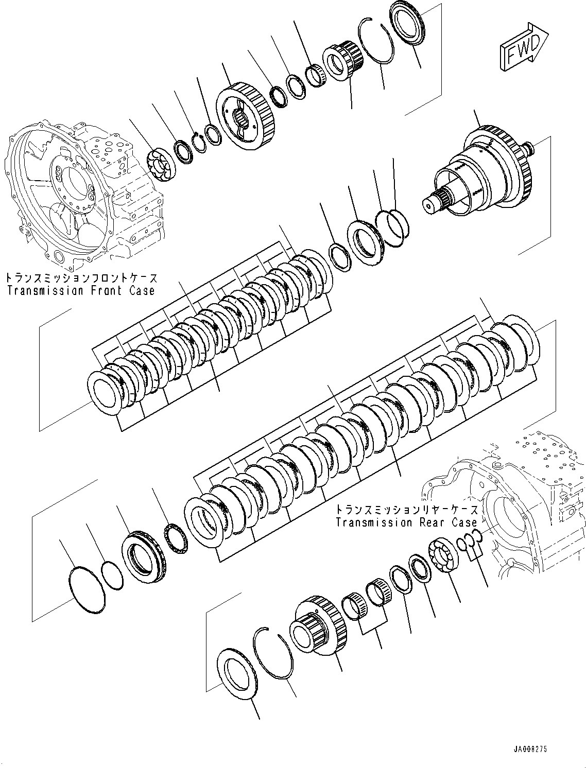 Схема запчастей Komatsu GD755-5R - ГИДРОТРАНСФОРМАТОР И ТРАНСМИССИЯ, 2 И 3 SPEED МУФТА (№-) ГИДРОТРАНСФОРМАТОР И ТРАНСМИССИЯ