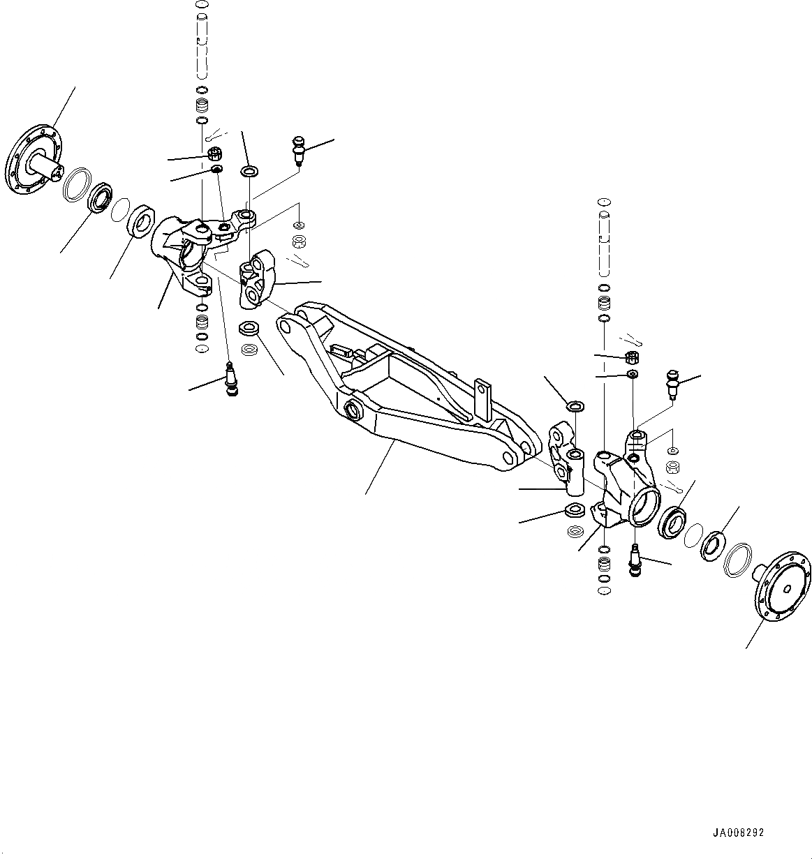 Схема запчастей Komatsu GD755-5R - ПЕРЕДНИЙ МОСТ, СУППОРТ МОСТА (№-) ПЕРЕДНИЙ МОСТ