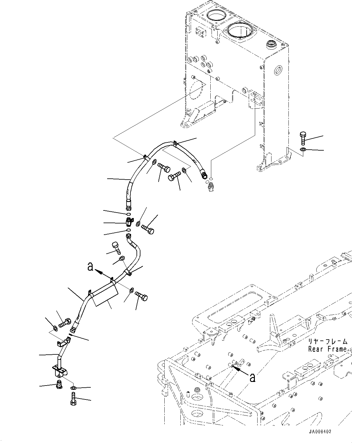 Схема запчастей Komatsu GD755-5R - ГИДР. БАК., БОЛТ (№-) ГИДР. БАК.