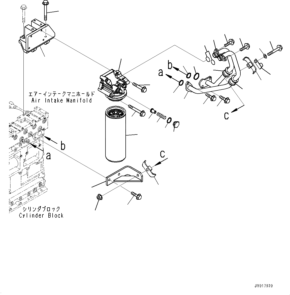Схема запчастей Komatsu SAA6D125E-5HR - ДВИГАТЕЛЬ МАСЛ. ФИЛЬТР И ТРУБЫ (№77-) ДВИГАТЕЛЬ МАСЛ. ФИЛЬТР И ТРУБЫ