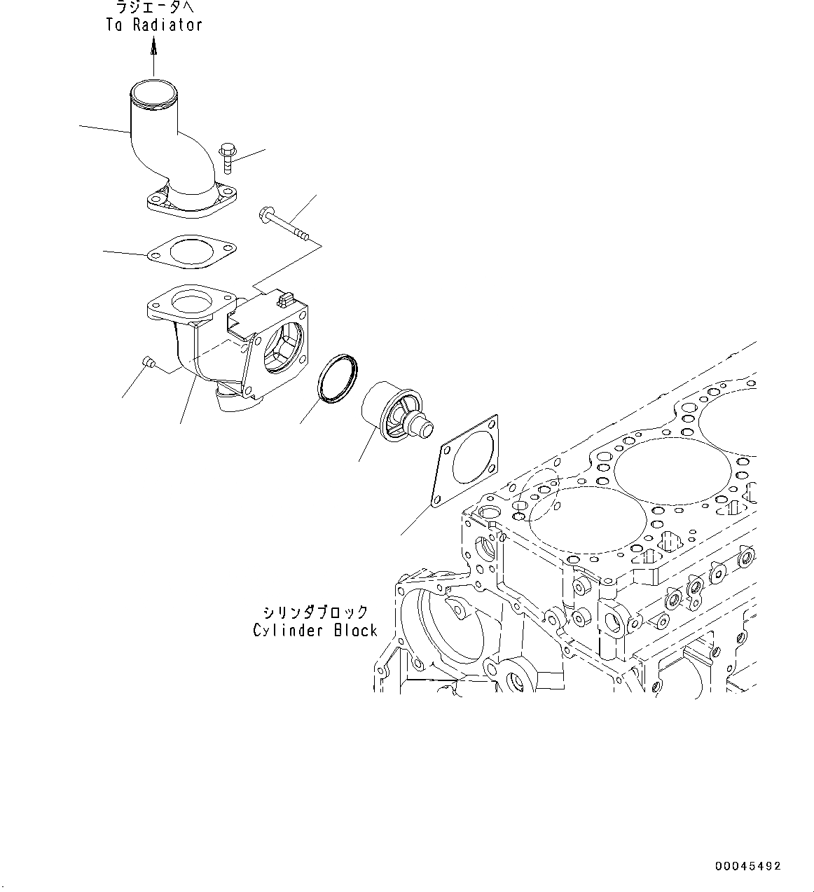 Схема запчастей Komatsu SAA6D125E-5HR - ТЕРМОСТАТ (№77-) ТЕРМОСТАТ