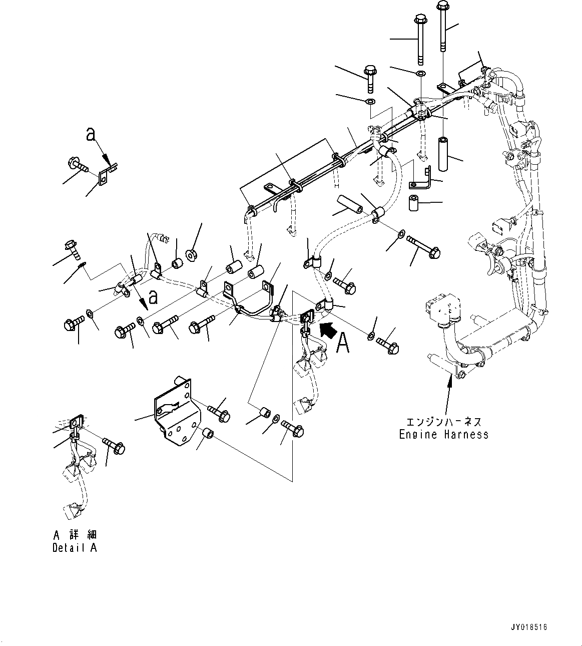 Схема запчастей Komatsu SAA6D125E-5HR - ПРОВОДКА, (/) (№77-) ПРОВОДКА