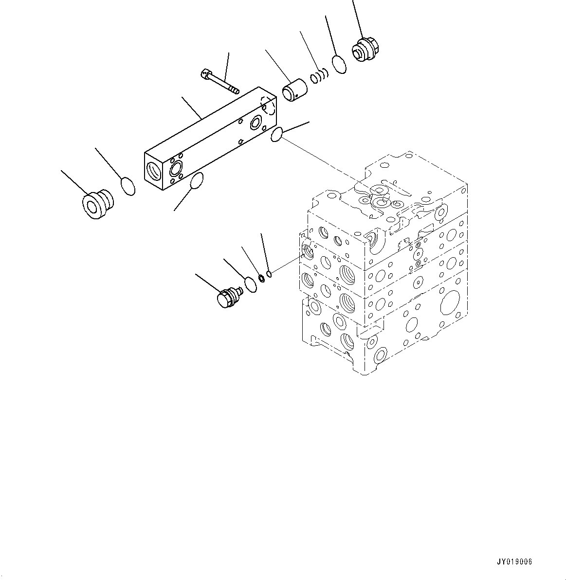 Схема запчастей Komatsu WA500-7 - УПРАВЛЯЮЩ. КЛАПАН, -КЛАПАН (/9) (№-) УПРАВЛЯЮЩ. КЛАПАН, С 2-Х СЕКЦИОНН. УПРАВЛЯЮЩ. КЛАПАН