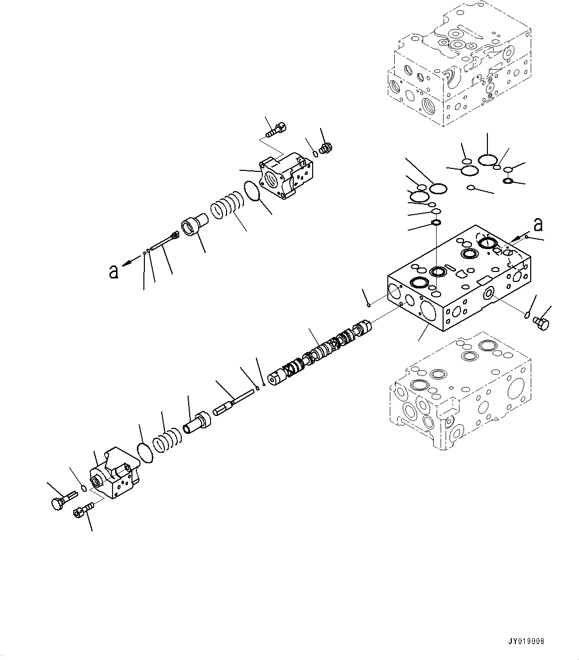 Схема запчастей Komatsu WA500-7 - УПРАВЛЯЮЩ. КЛАПАН, -КЛАПАН (/9) (№-) УПРАВЛЯЮЩ. КЛАПАН, С 2-Х СЕКЦИОНН. УПРАВЛЯЮЩ. КЛАПАН