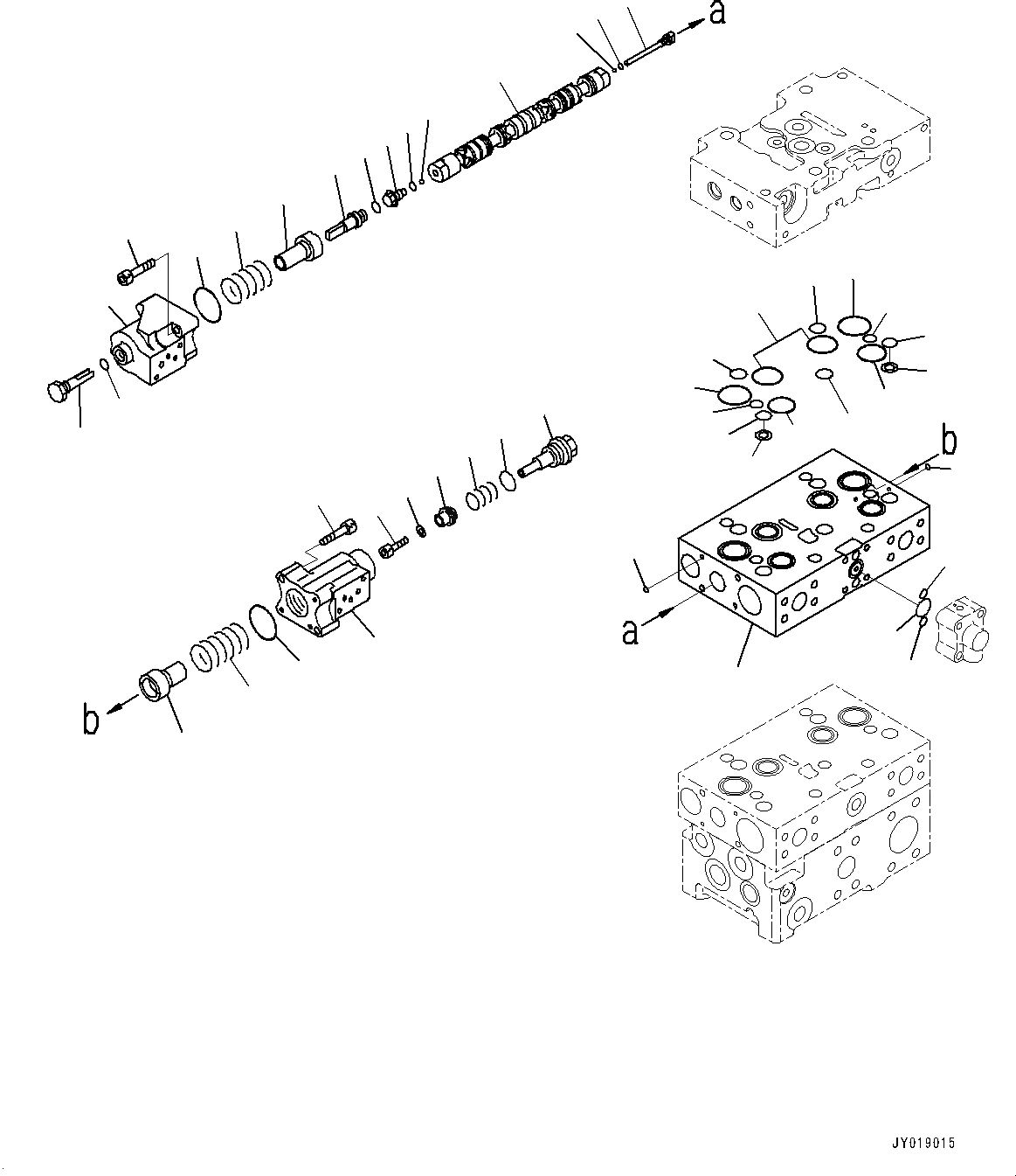 Схема запчастей Komatsu WA500-7 - УПРАВЛЯЮЩ. КЛАПАН, -КЛАПАН (7/9) (№-) УПРАВЛЯЮЩ. КЛАПАН, С 2-Х СЕКЦИОНН. УПРАВЛЯЮЩ. КЛАПАН