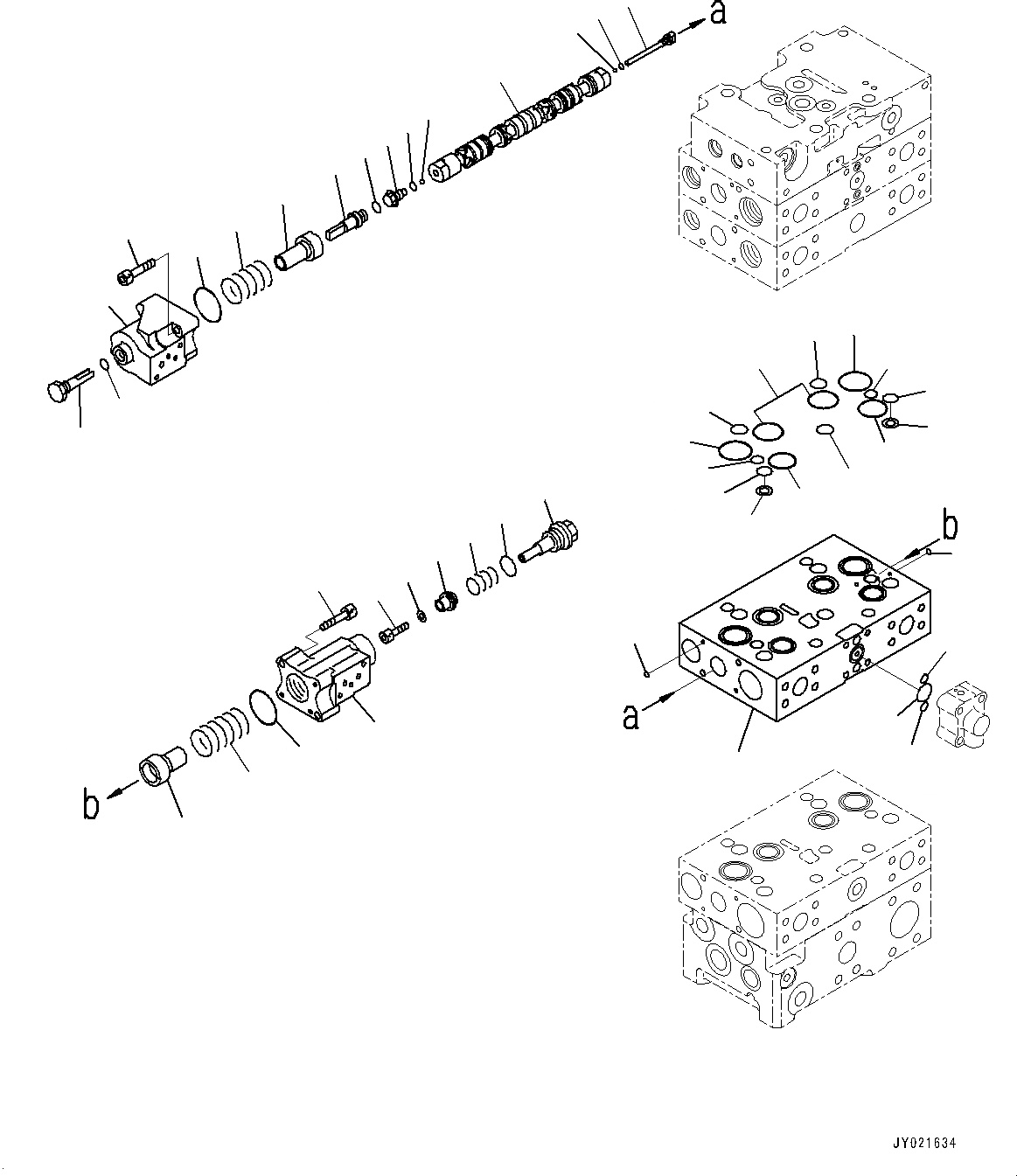 Схема запчастей Komatsu WA500-7 - УПРАВЛЯЮЩ. КЛАПАН, -КЛАПАН (7/) (№-) УПРАВЛЯЮЩ. КЛАПАН, С 3-Х СЕКЦ. КОНТР. КЛАПАНОМ, ECSS