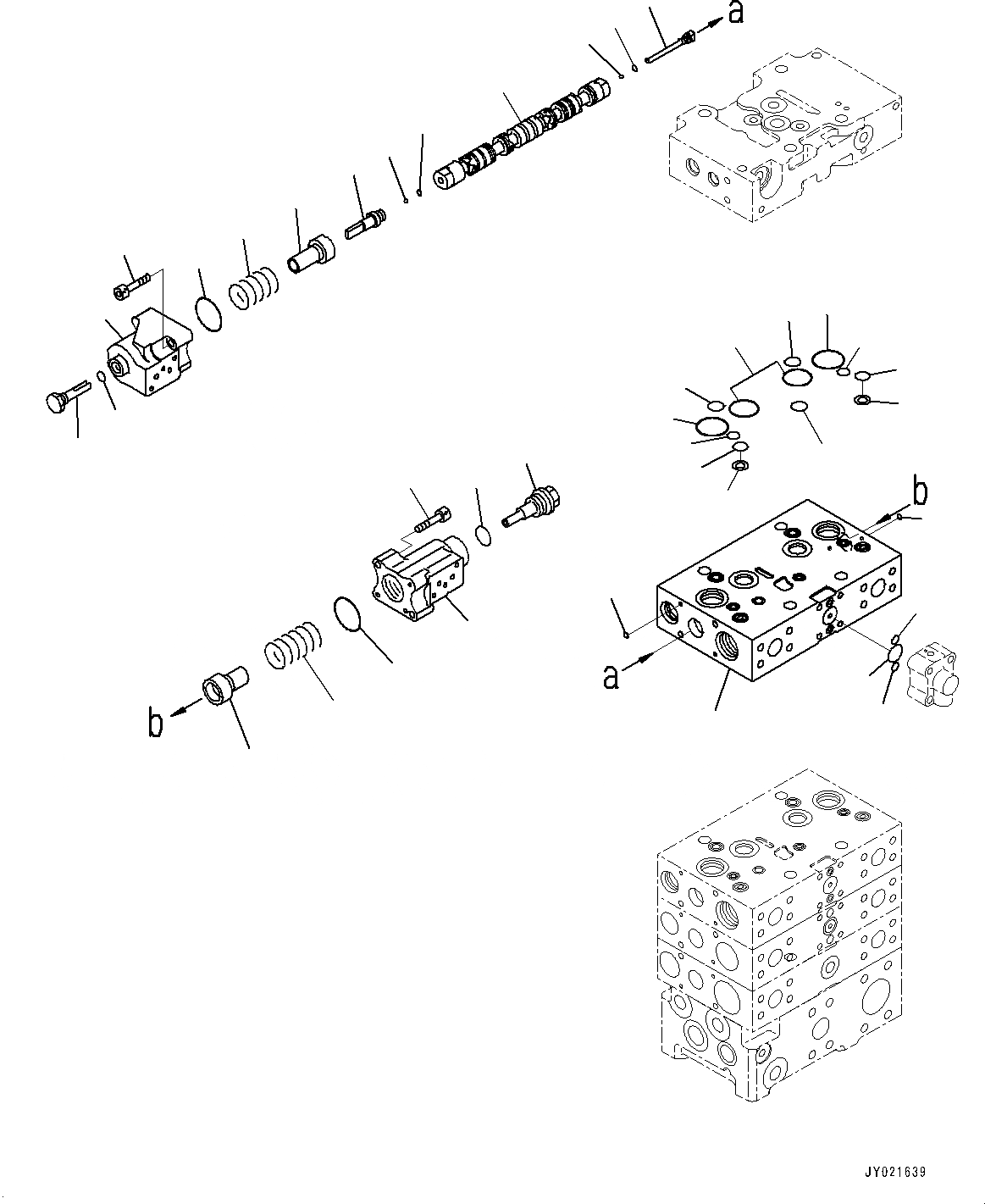 Схема запчастей Komatsu WA500-7 - УПРАВЛЯЮЩ. КЛАПАН, -КЛАПАН (/) (№-) УПРАВЛЯЮЩ. КЛАПАН, С 3-Х СЕКЦ. КОНТР. КЛАПАНОМ, ECSS