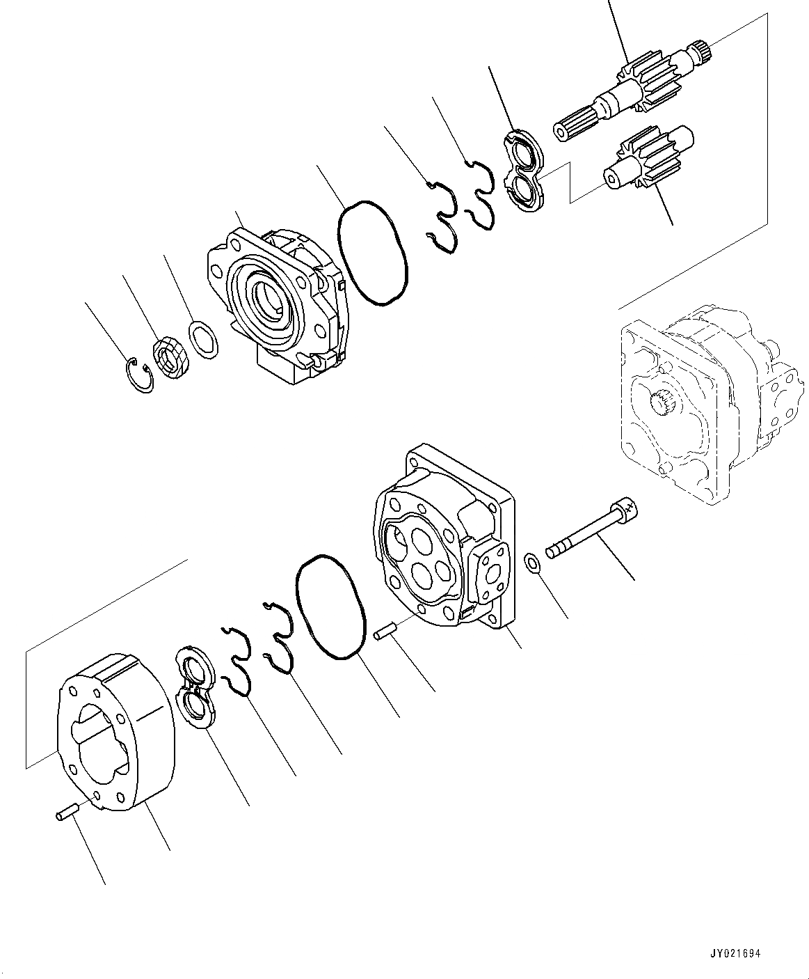 Схема запчастей Komatsu WA500-7 - ГИДР. НАСОС., СИЛОВАЯ ПЕРЕДАЧА НАСОС (/) (№-) ГИДР. НАСОС., С ТОРМОЗ. МАСЛ. СИСТЕМА ОХЛАЖДЕНИЯ