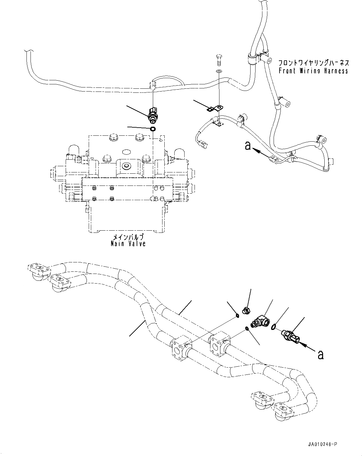 Схема запчастей Komatsu WA500-7 - ГИДРОЛИНИЯ, ДАТЧИК (№-) ГИДРОЛИНИЯ, С ECSS