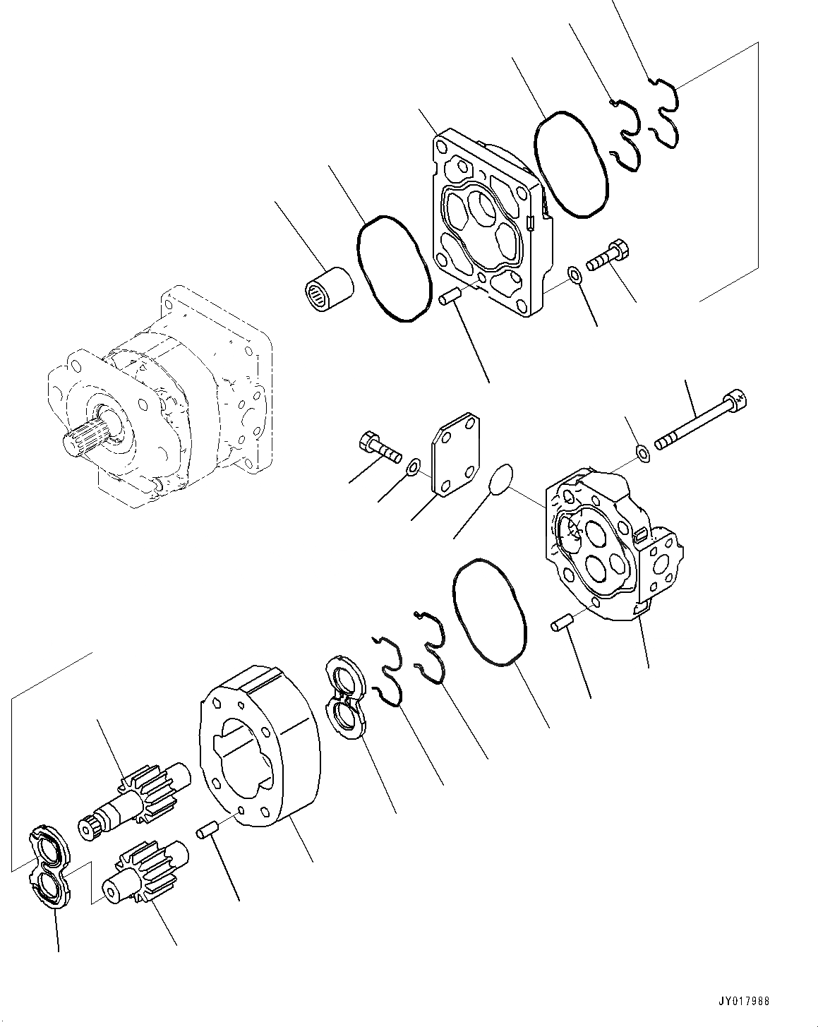 Схема запчастей Komatsu WA500-7 - ГИДР. НАСОС., СИЛОВАЯ ПЕРЕДАЧА НАСОС (/) ГИДР. НАСОС.