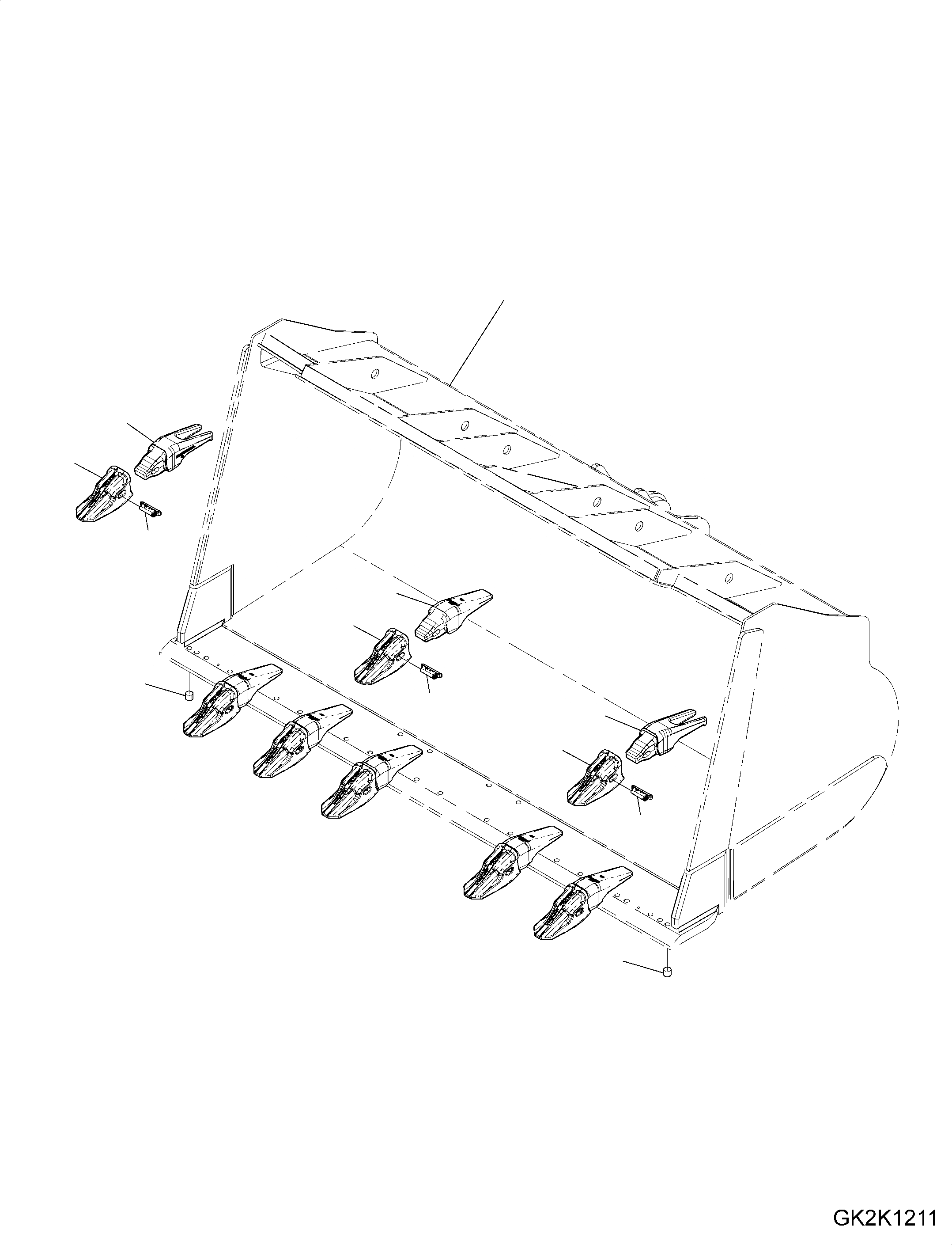 Схема запчастей Komatsu WA500-7 - КОВШ TEETH, HENSLEY, (CODE: S) КОВШ TEETH, HENSLEY, (CODE: S)