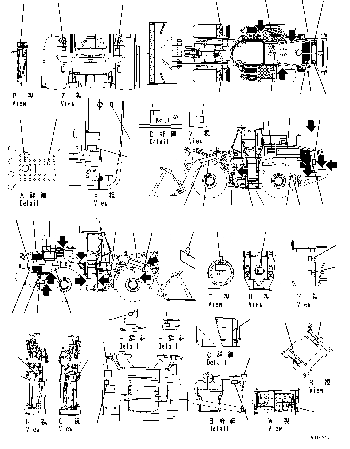 Схема запчастей Komatsu WA500-7 - МАРКИРОВКА, АНГЛ., ЕС МАРКИРОВКА, АНГЛ., ЕС